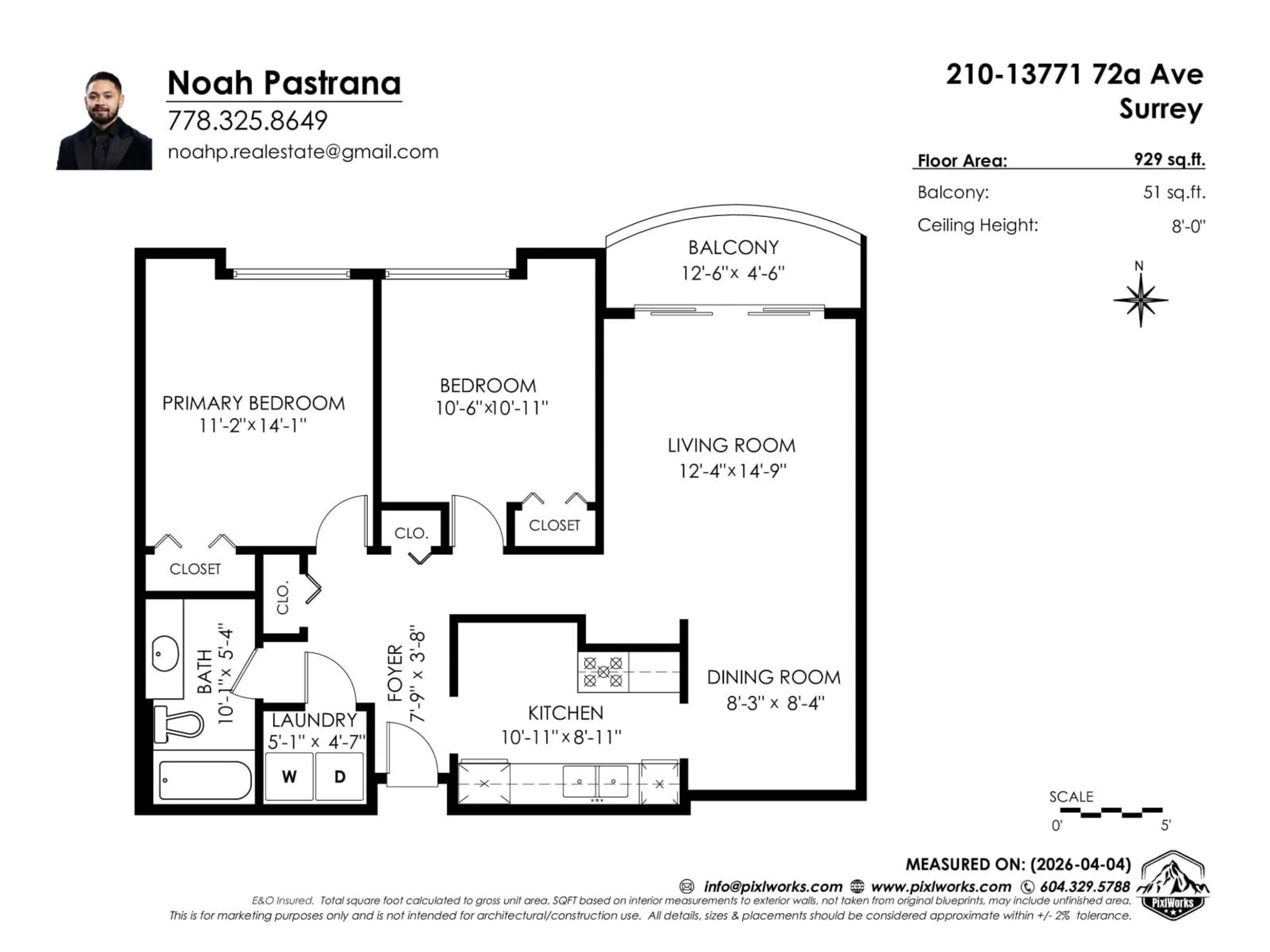 Floor plan for 210 - 13771 72A AVENUE, Surrey British Columbia V3W9C6