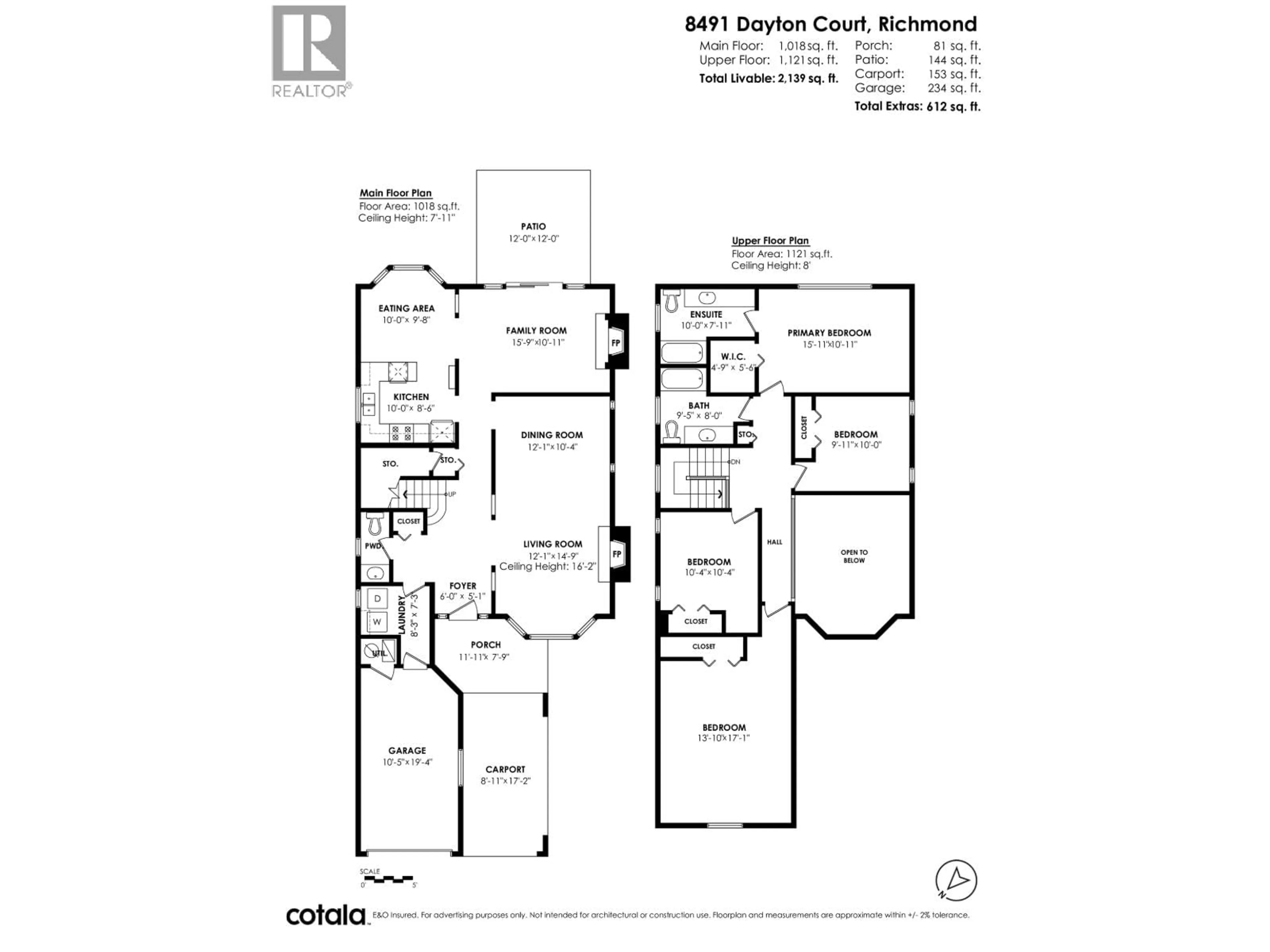 Floor plan for 8491 DAYTON COURT, Richmond British Columbia V6Y3H6