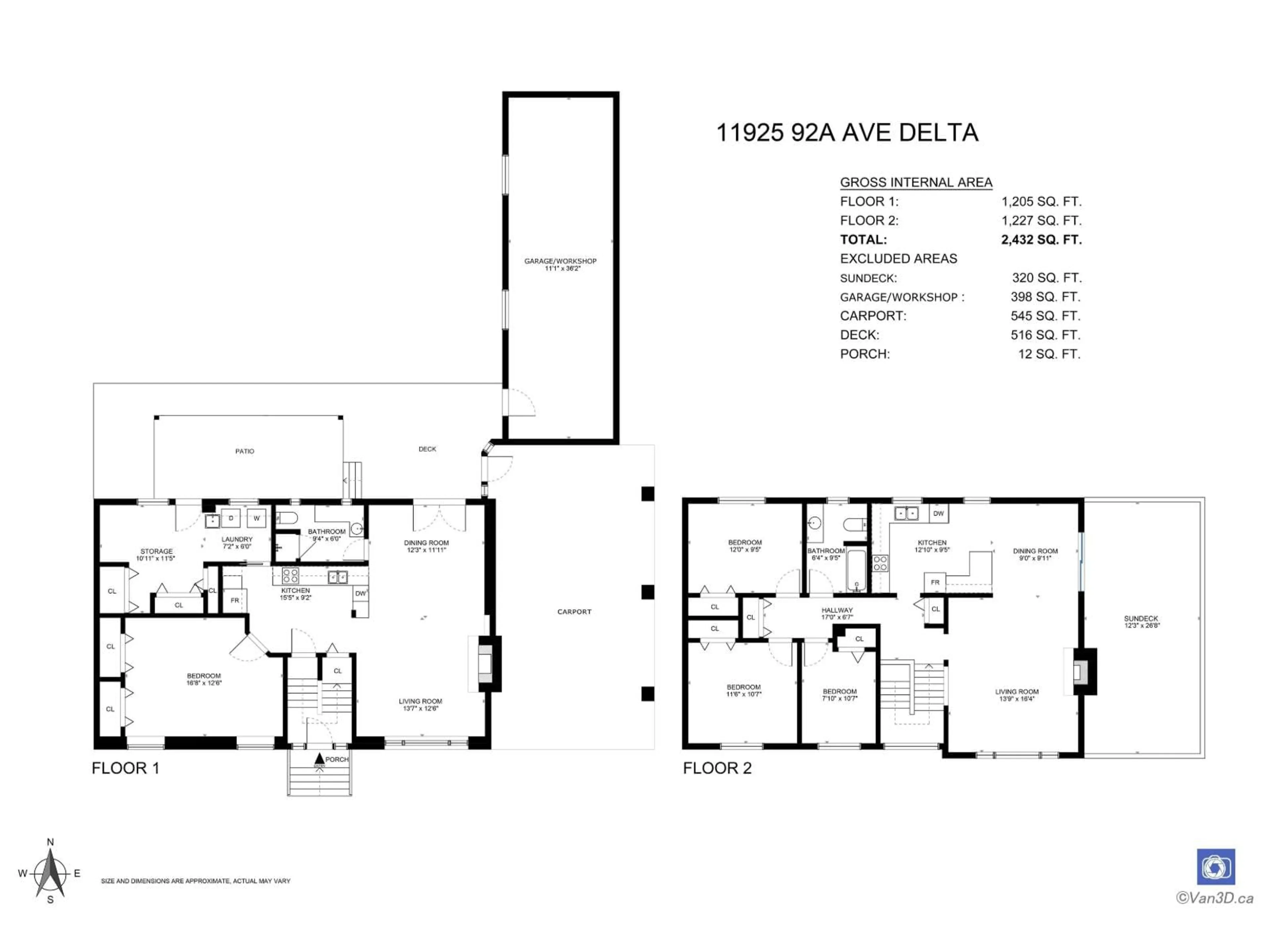 Floor plan for 11925 92A AVENUE, Delta British Columbia V4C3N3