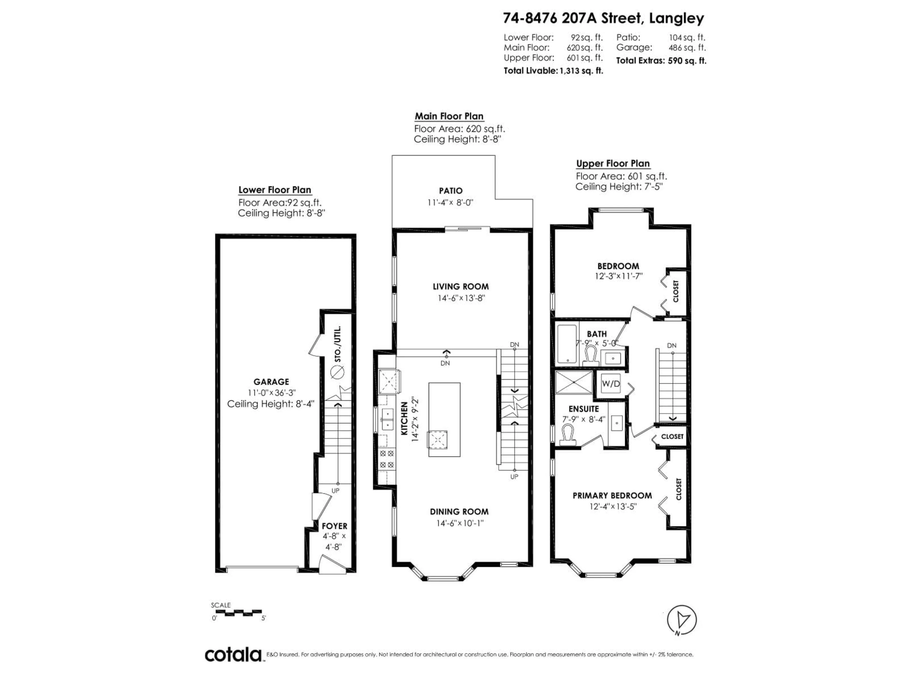 Floor plan for 74 - 8476 207A STREET, Langley British Columbia V2Y0S6