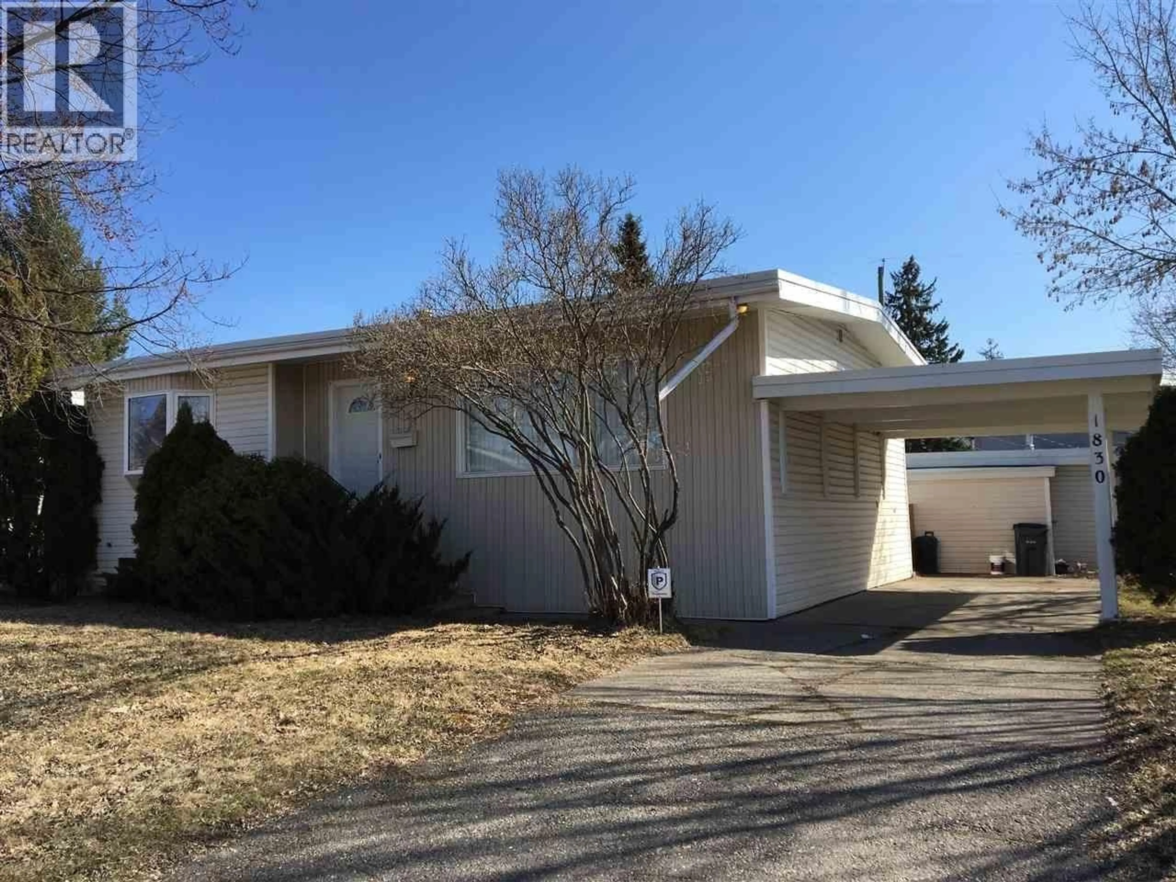 Home with vinyl exterior material, street for 1830 TAMARACK STREET, Prince George British Columbia V2L2T4