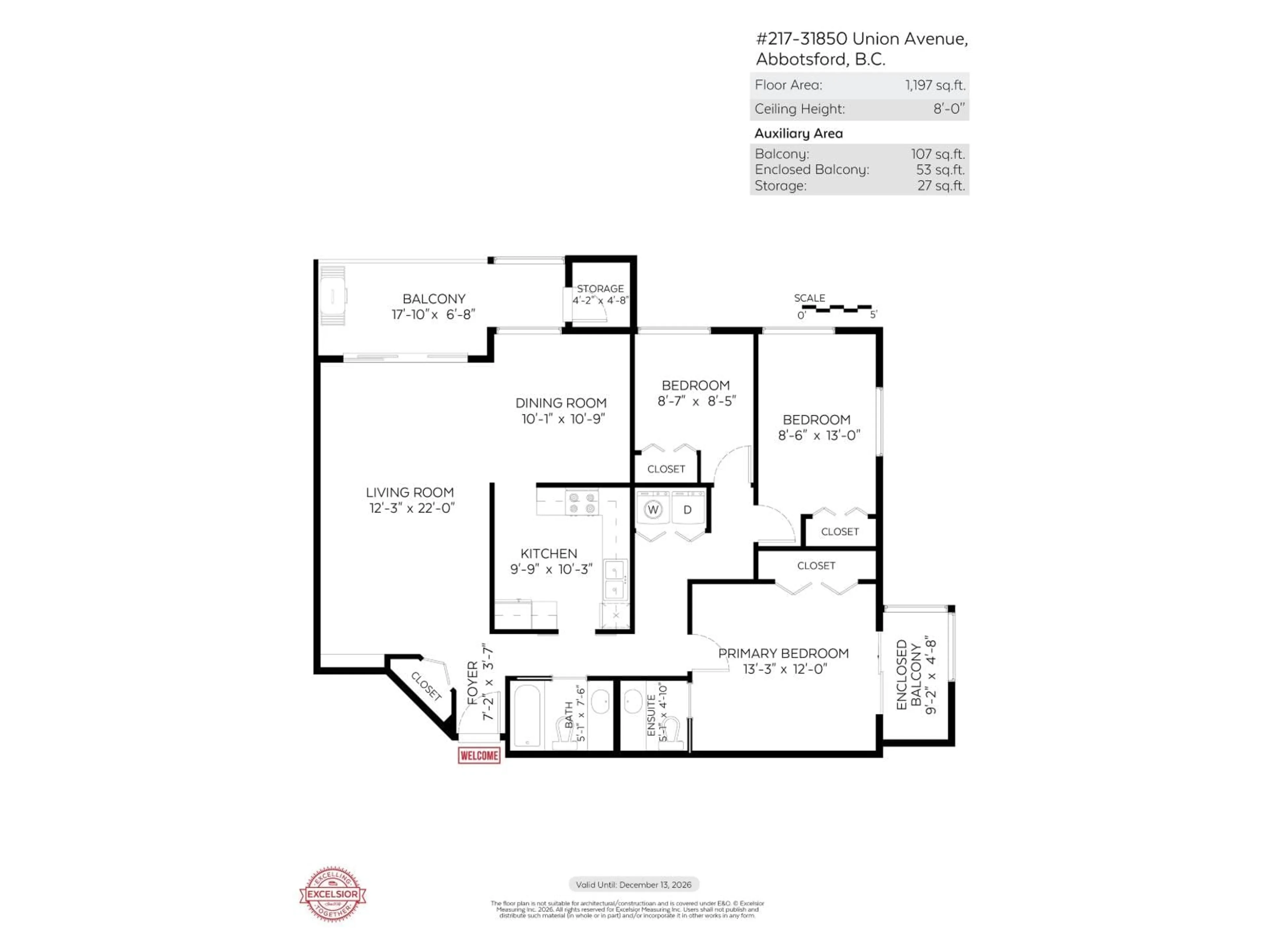 Floor plan for 217 - 31850 UNION AVENUE, Abbotsford British Columbia V2T4V2