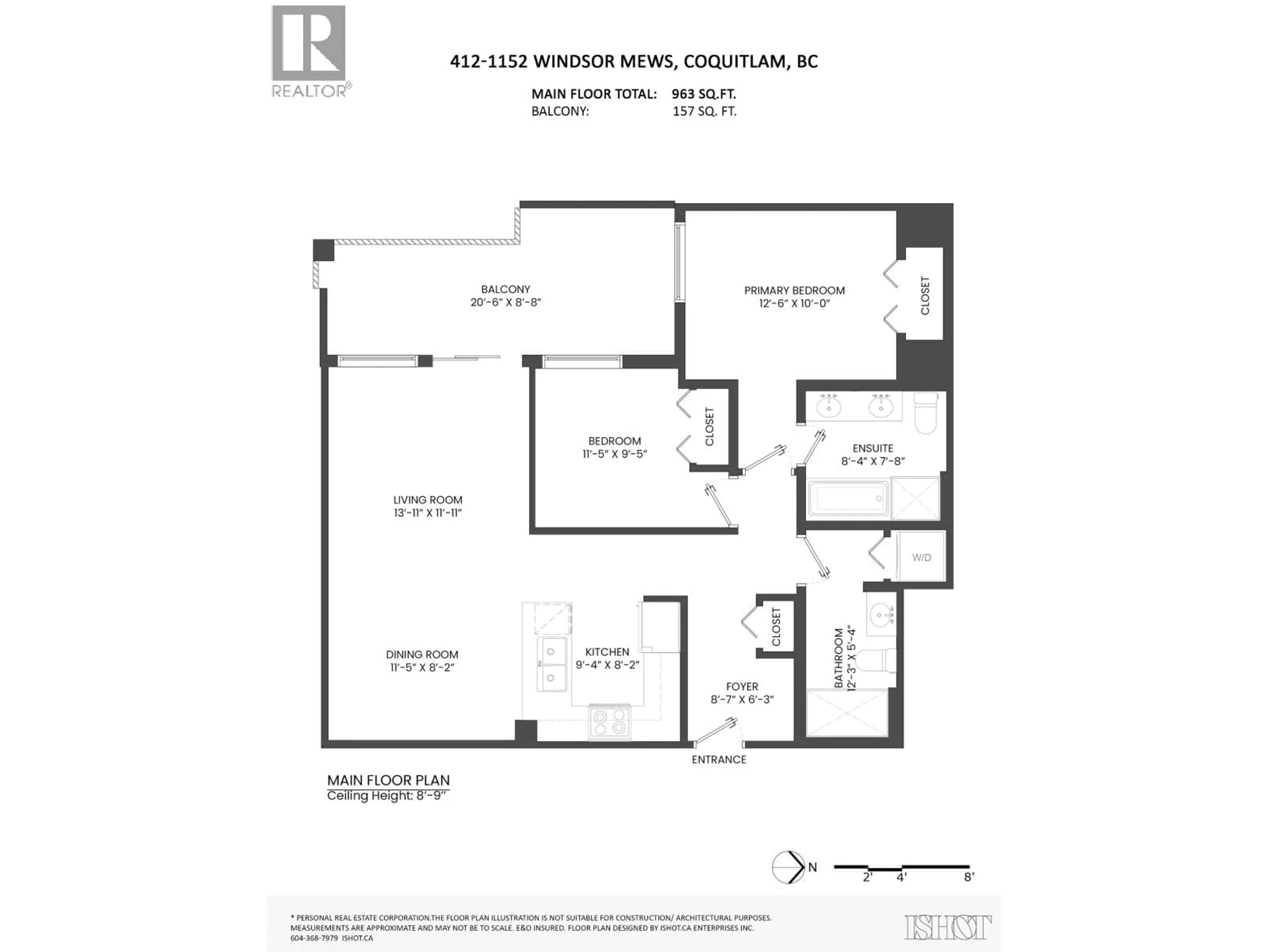 Floor plan for 412 - 1152 WINDSOR MEWS, Coquitlam British Columbia V3B0N1
