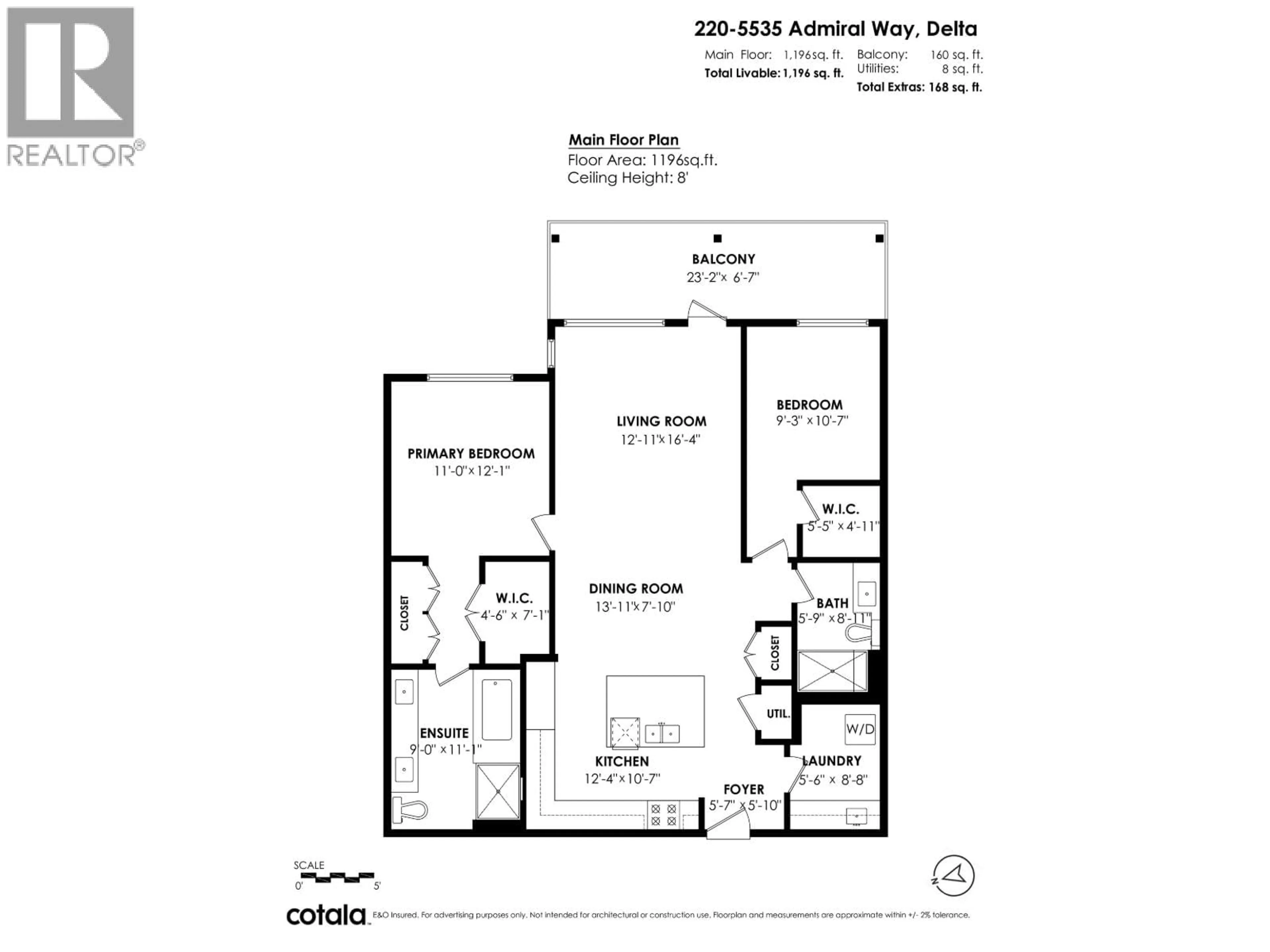 Floor plan for 220 - 5535 ADMIRAL WAY, Ladner British Columbia V4K0E3