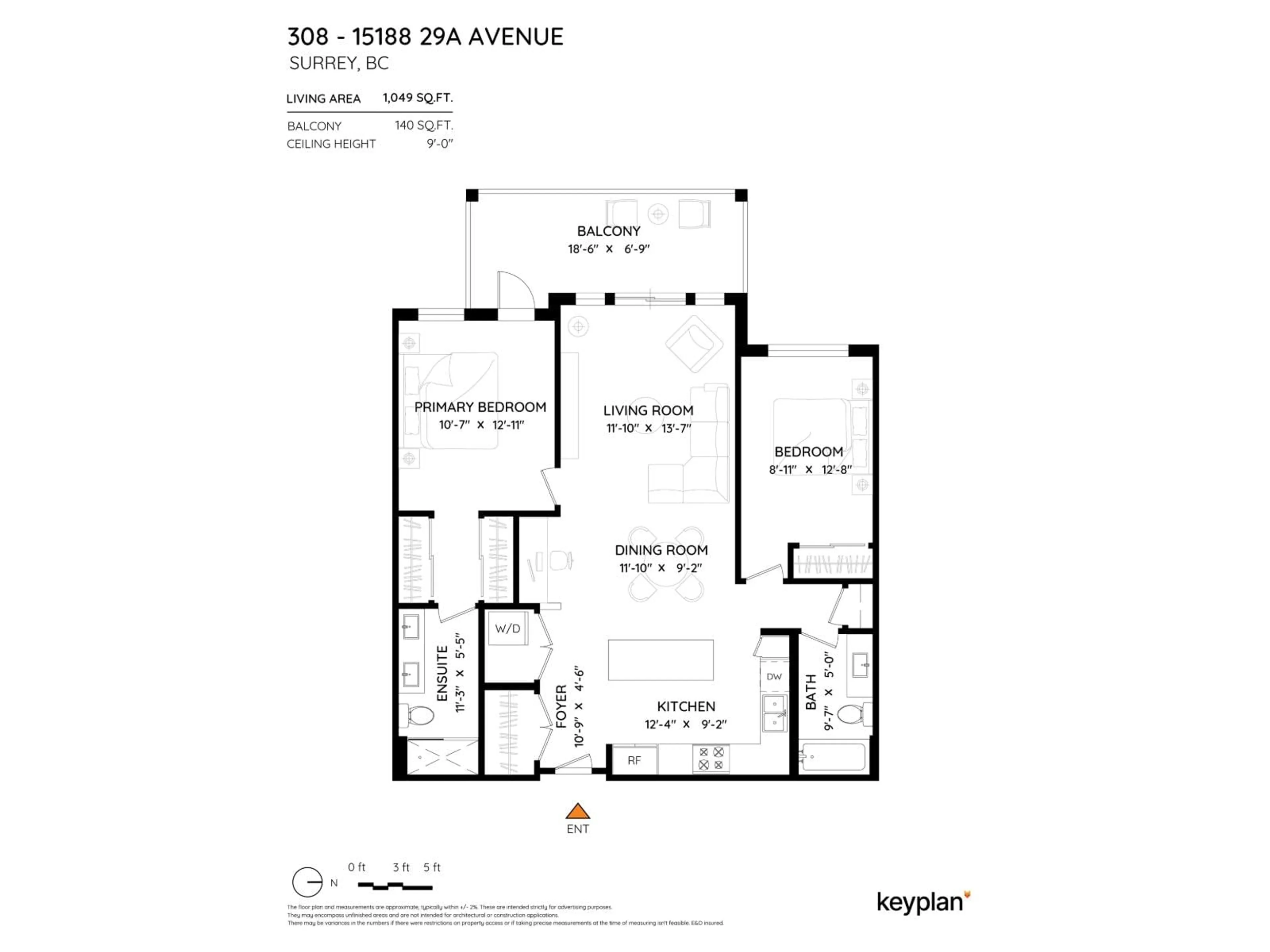 Floor plan for 308 15188 29A AVENUE, Surrey British Columbia V4P1H1