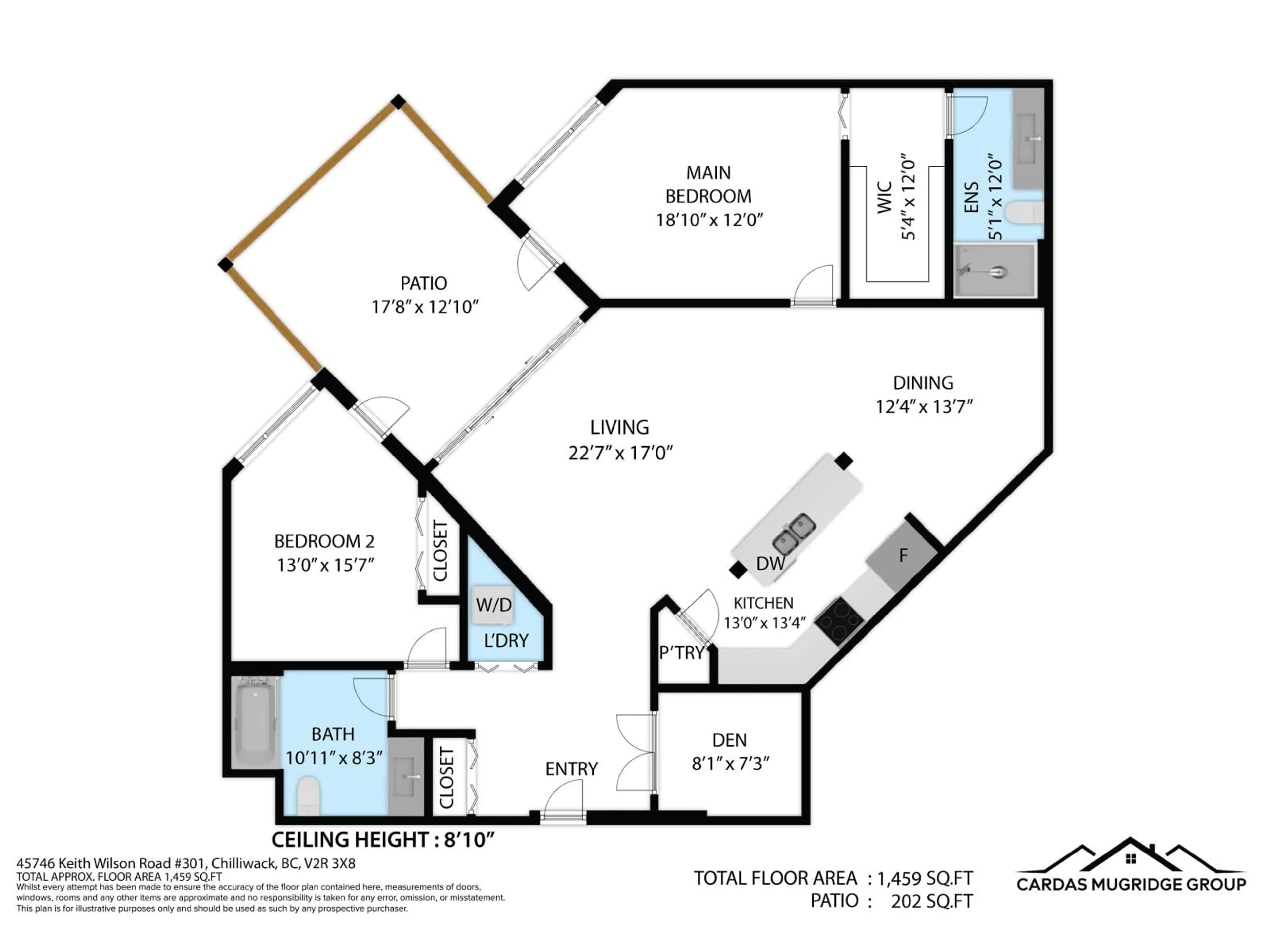 Floor plan for 301 - 45746 KEITH WILSON ROAD, Chilliwack British Columbia V2R0X3