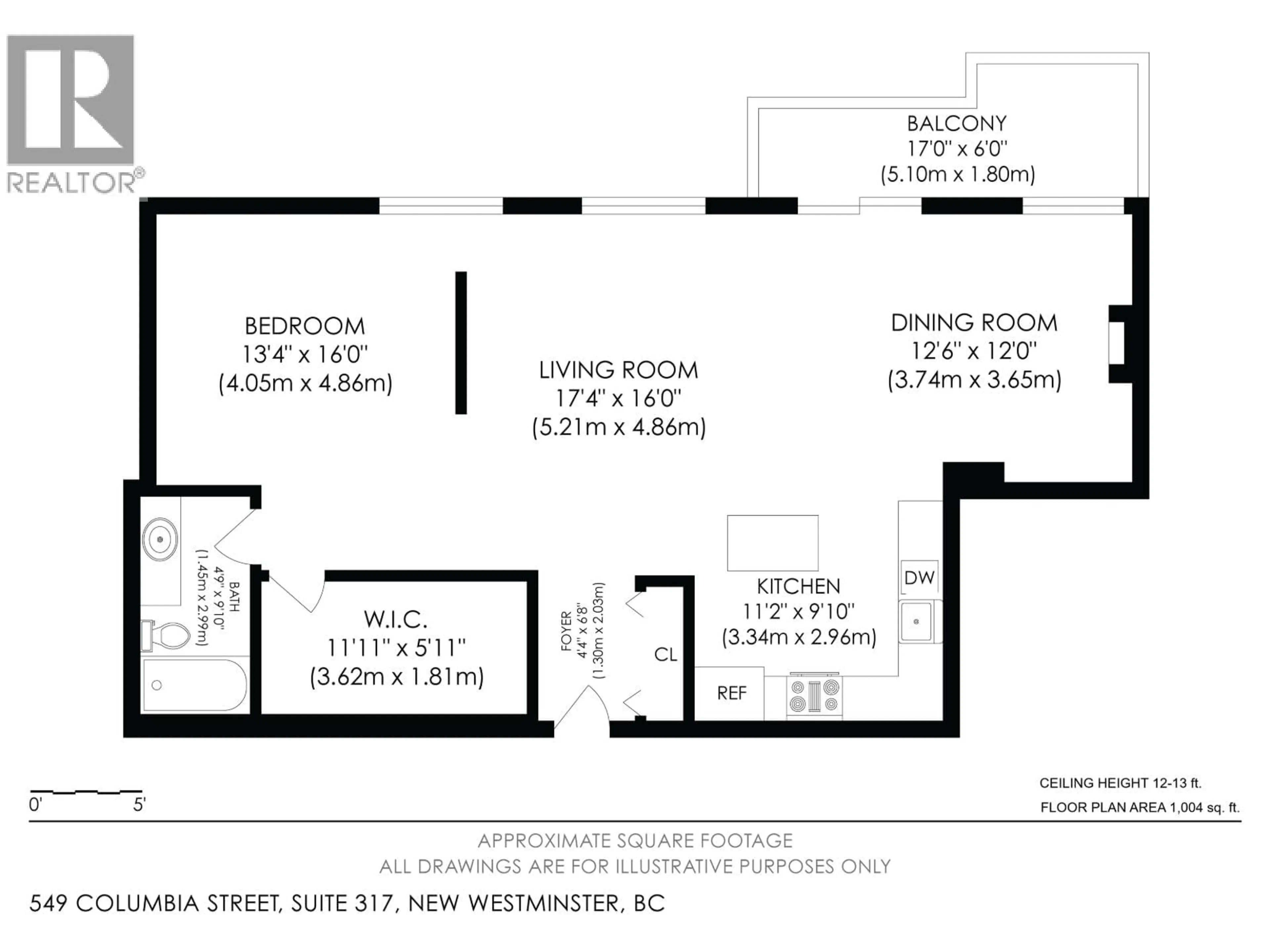 Floor plan for 317 - 549 COLUMBIA STREET, New Westminster British Columbia V6H1B4