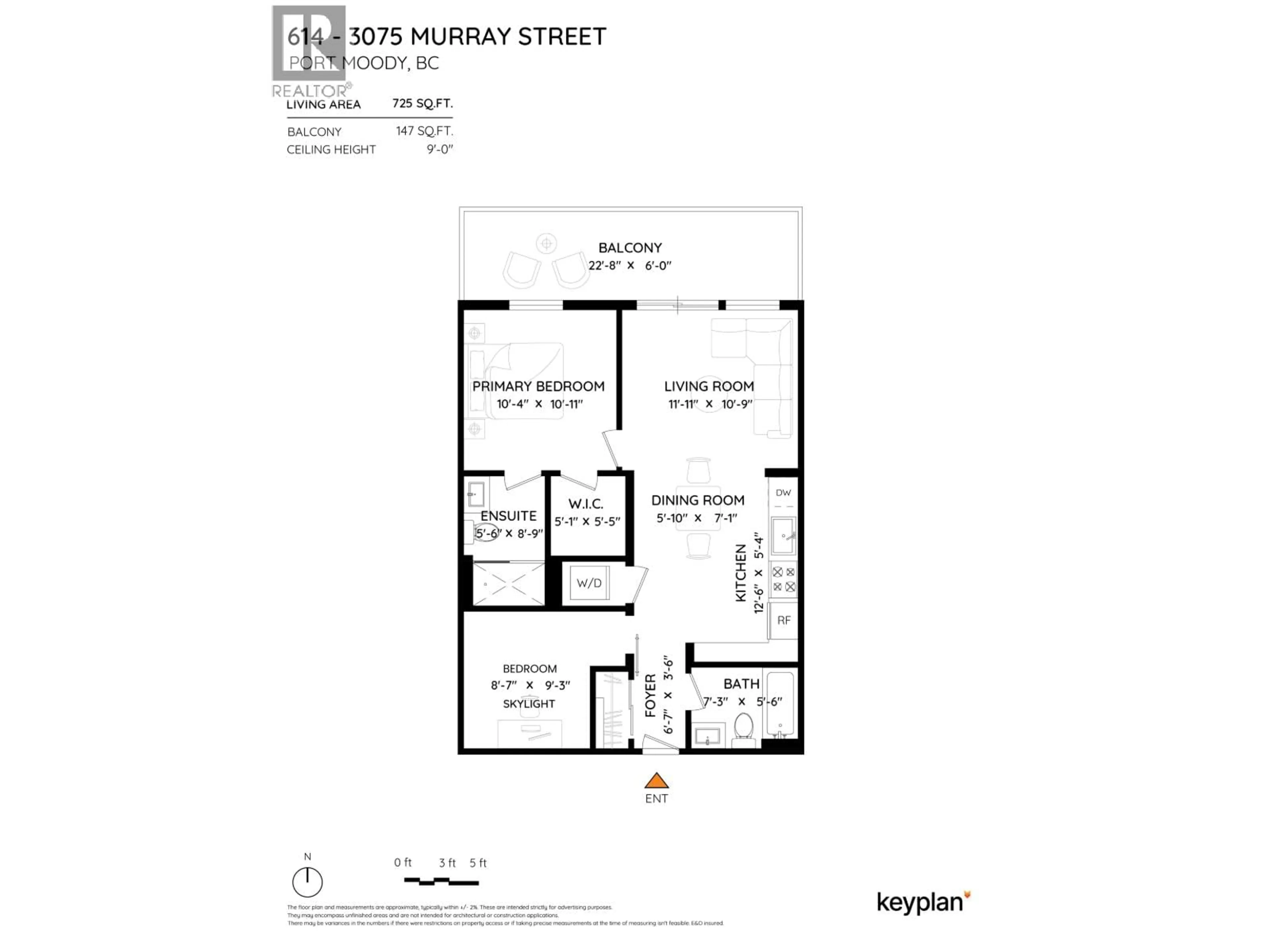 Floor plan for 614 - 3075 MURRAY STREET, Port Moody British Columbia V3H0N9