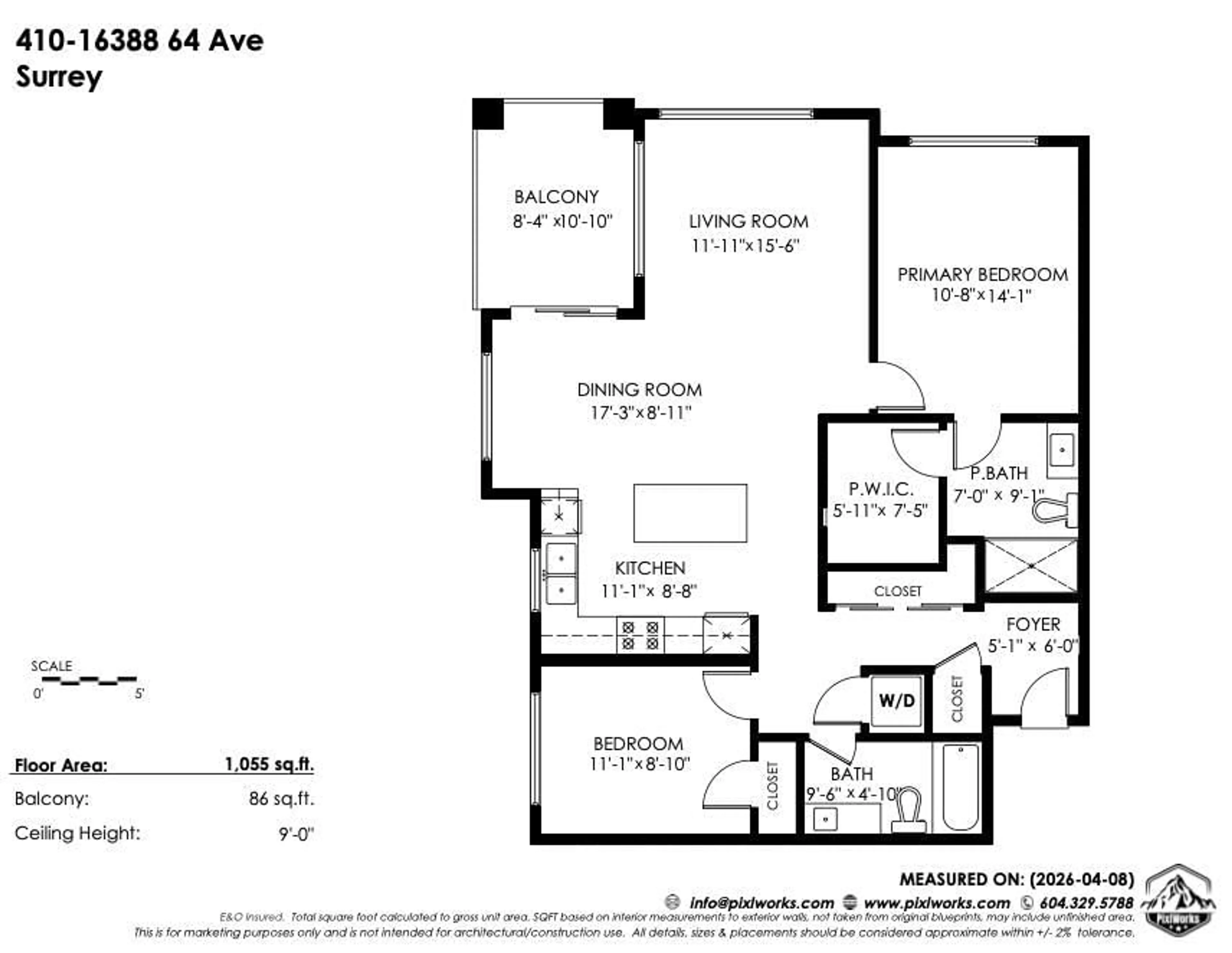 Floor plan for 410 - 16388 64 AVENUE, Surrey British Columbia V3S6X6
