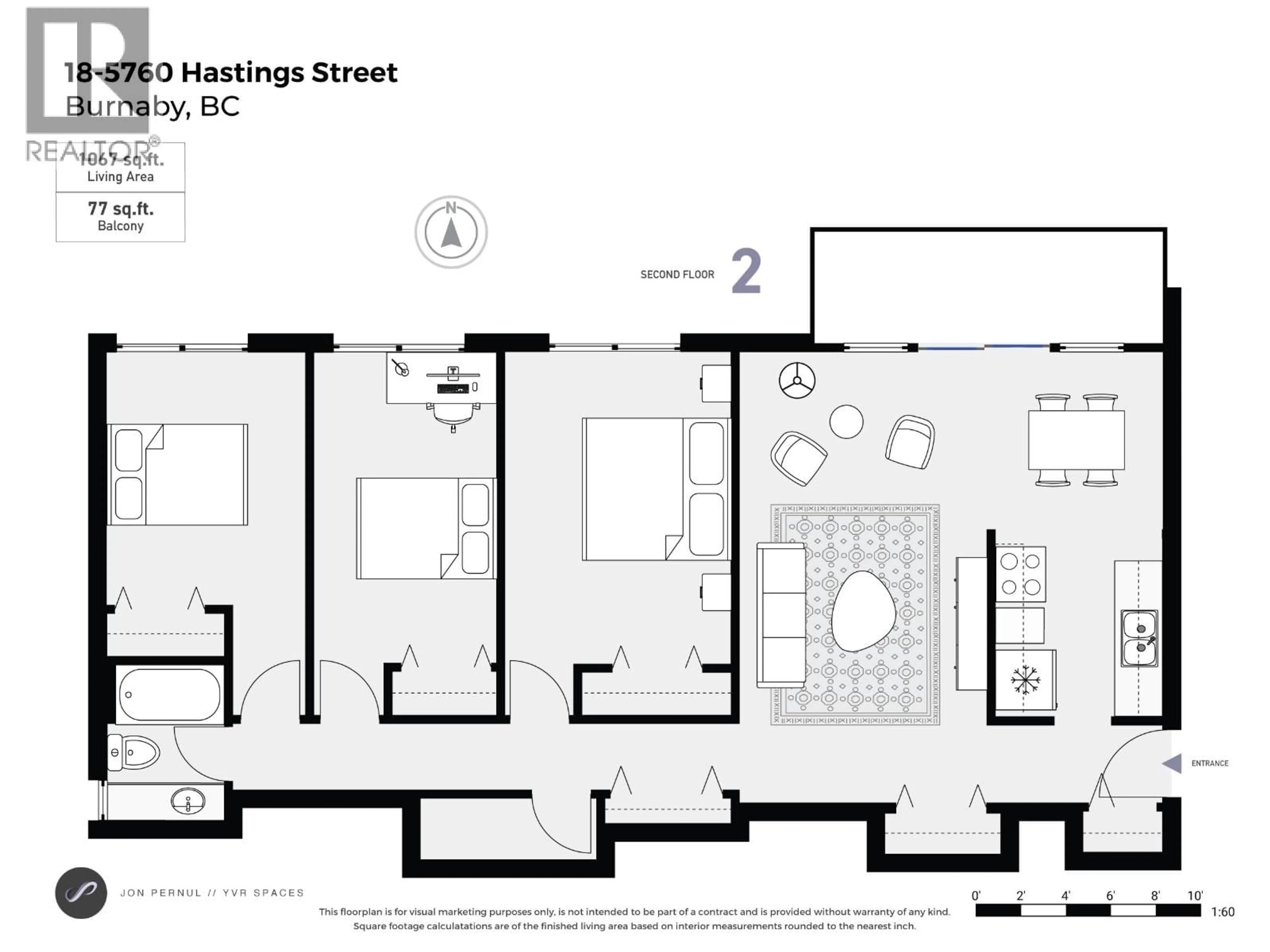 Floor plan for 18 - 5760 HASTINGS STREET, Burnaby British Columbia V5B1R6