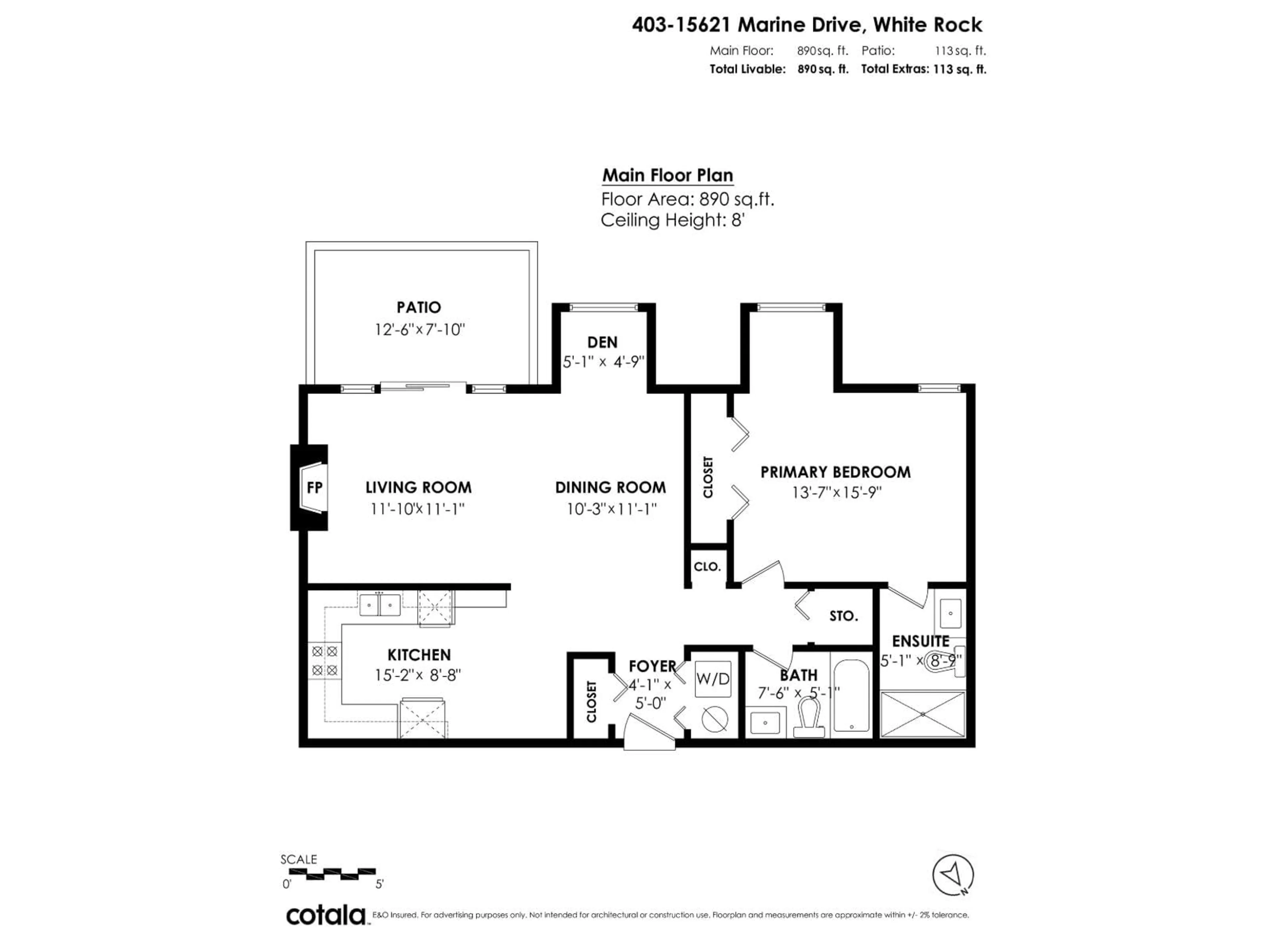 Floor plan for 403 - 15621 MARINE DRIVE, White Rock British Columbia V4B1E1