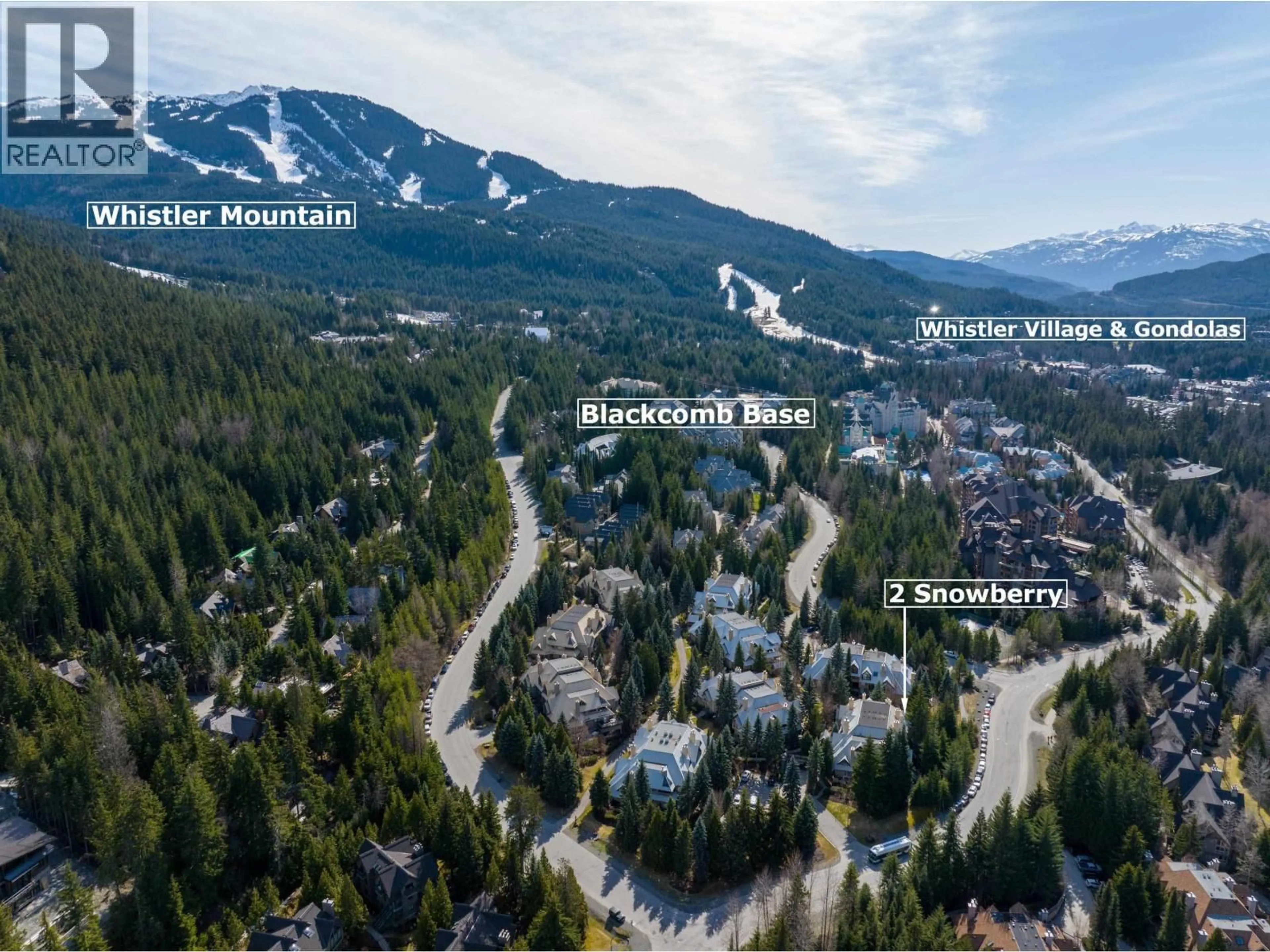 A pic from outside/outdoor area/front of a property/back of a property/a pic from drone, mountain view for 2 - 4637 BLACKCOMB WAY, Whistler British Columbia V8E0Y6