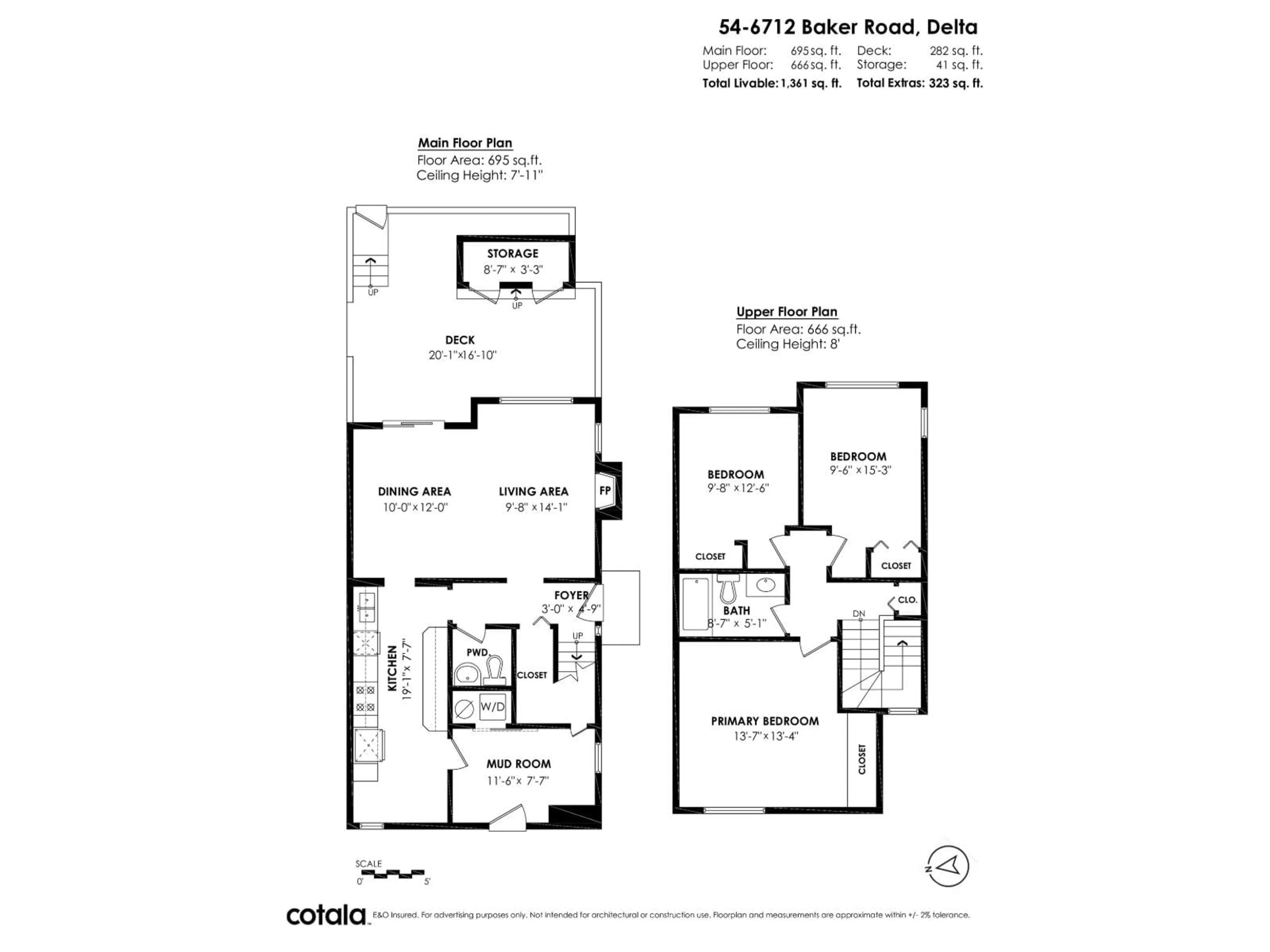 Floor plan for 54 - 6712 BAKER ROAD, Delta British Columbia V4E2V3