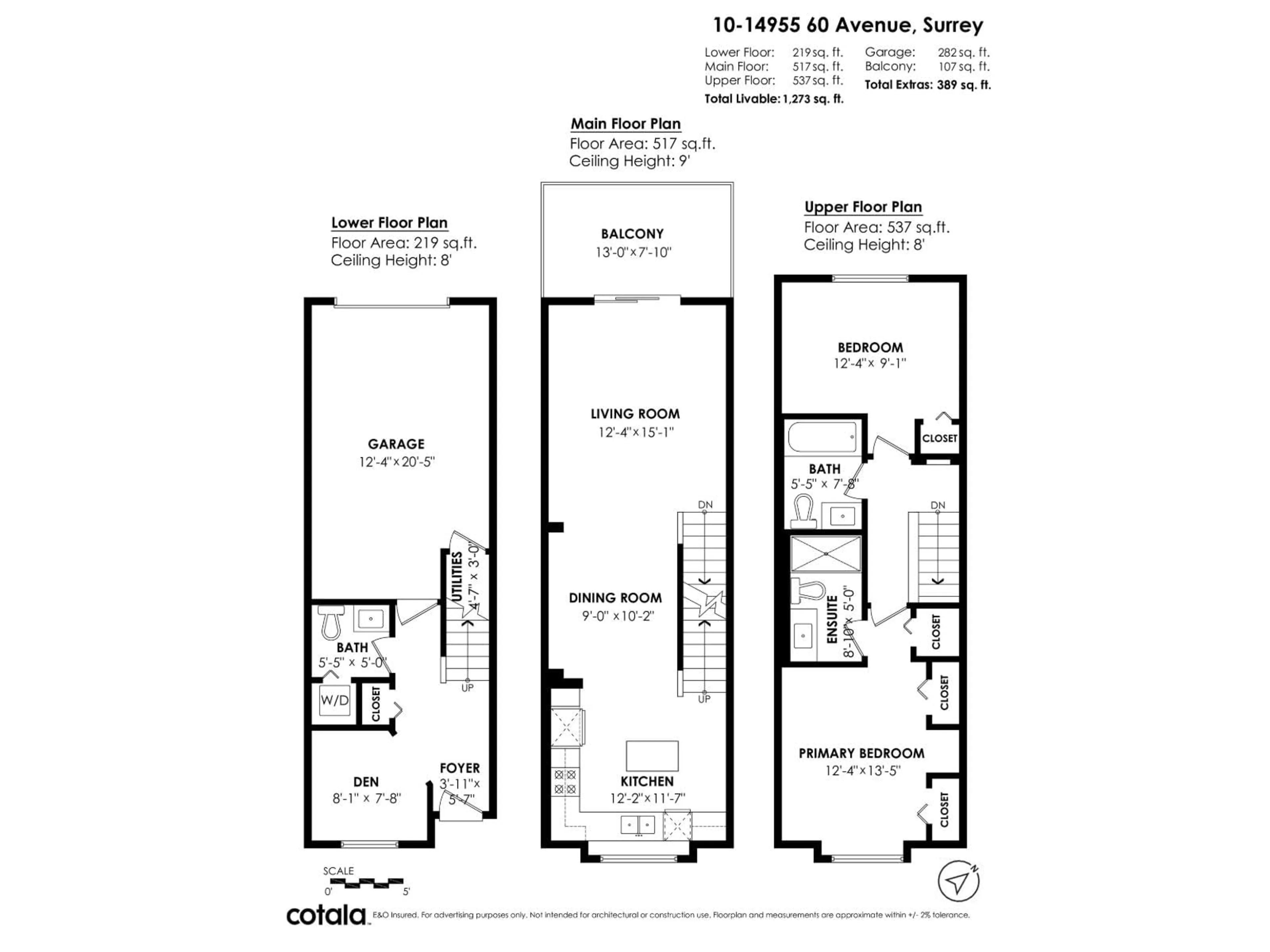 Floor plan for 10 - 14955 60 AVENUE, Surrey British Columbia V3S1R4