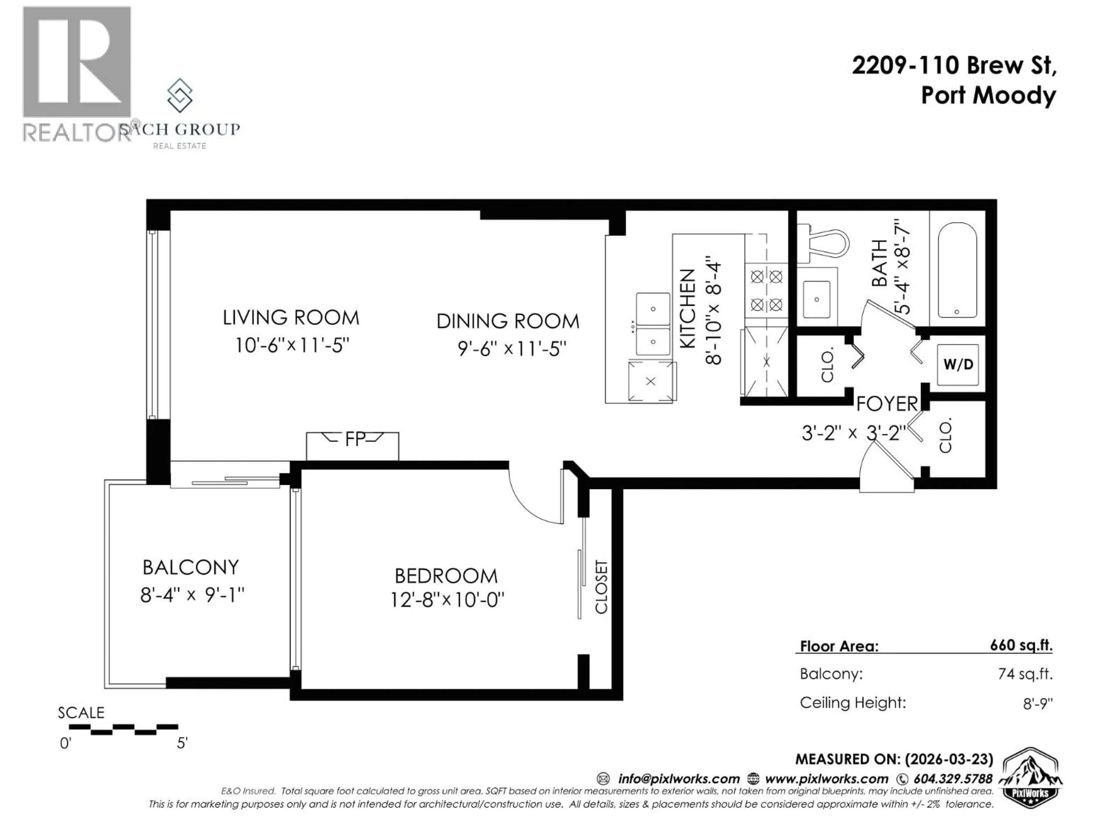 Floor plan for 2209 - 110 BREW STREET, Port Moody British Columbia V3H0E4