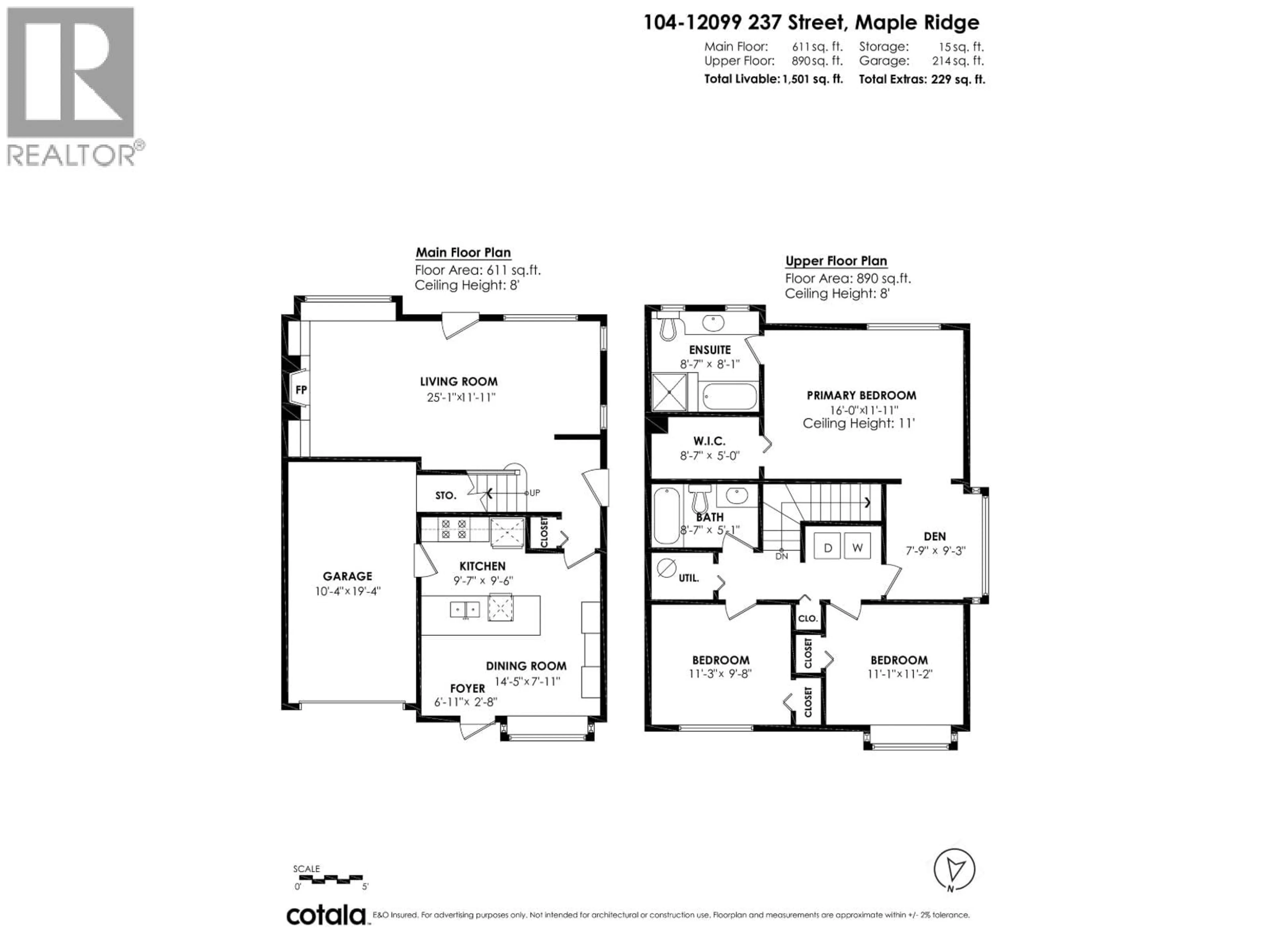 Floor plan for 104 - 12099 237 STREET, Maple Ridge British Columbia V4R2C3