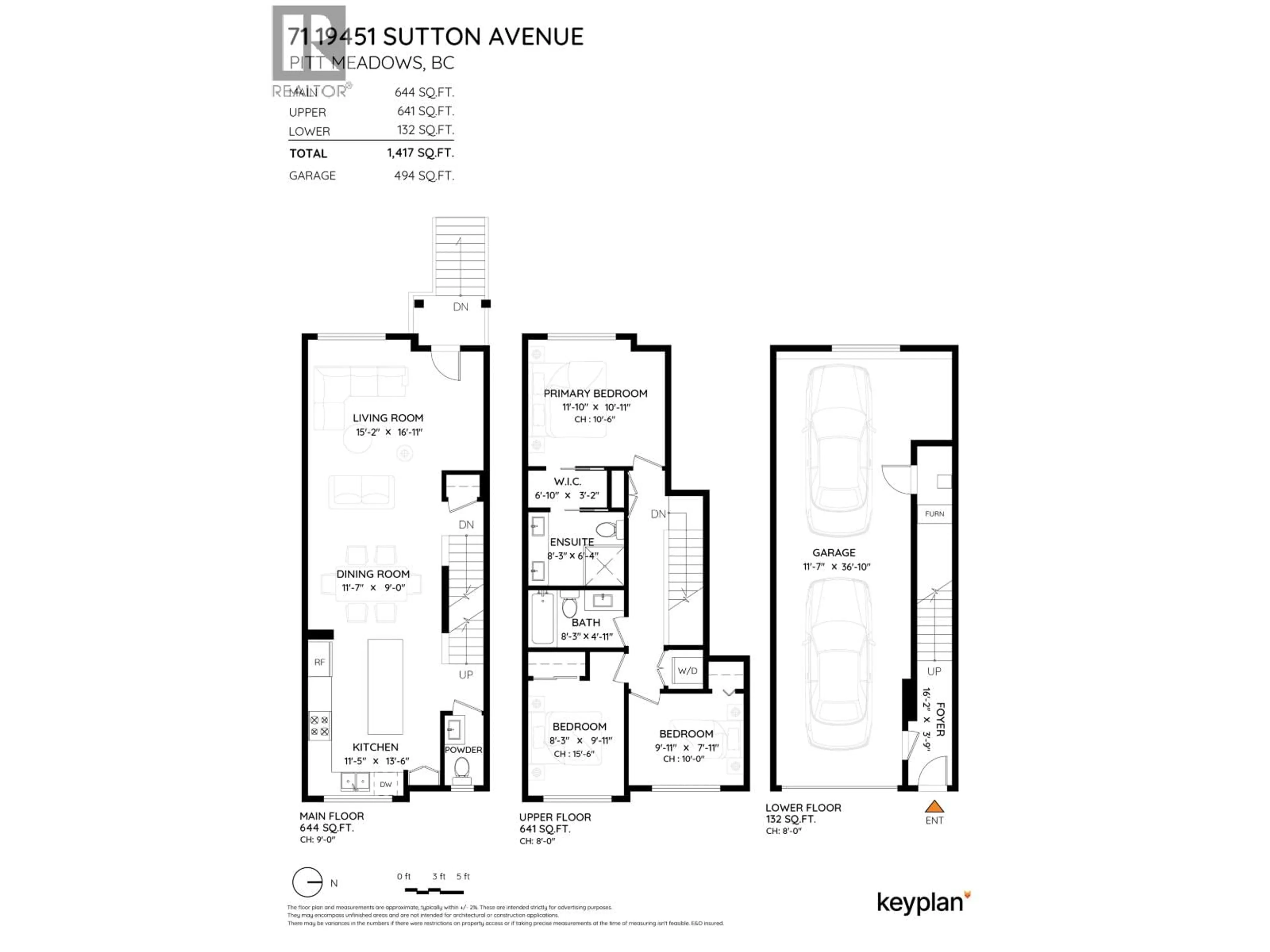 Floor plan for 71 - 19451 SUTTON AVENUE, Pitt Meadows British Columbia V3Y0G6