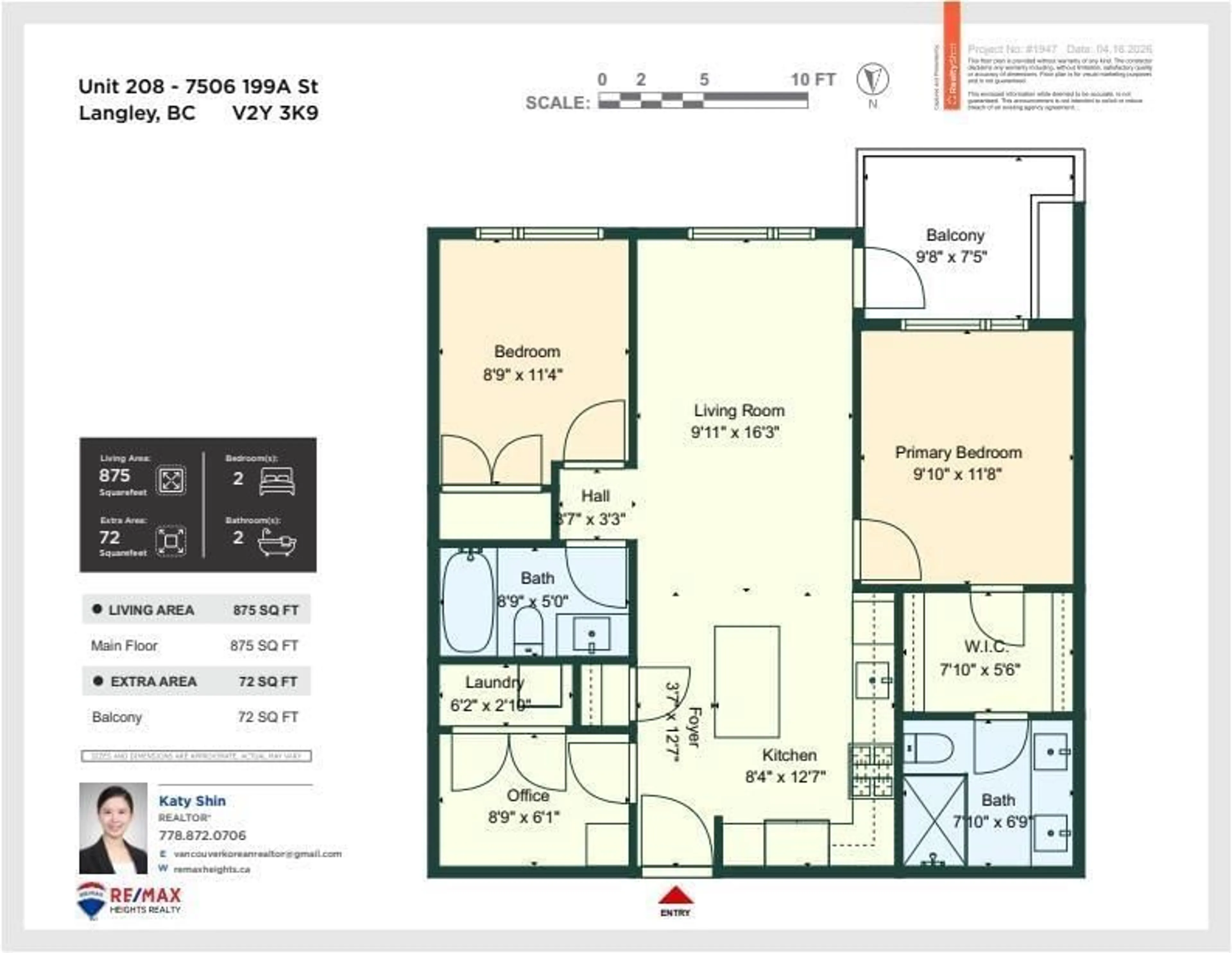 Floor plan for 208 - 7506 199A STREET, Langley British Columbia V2Y3K9