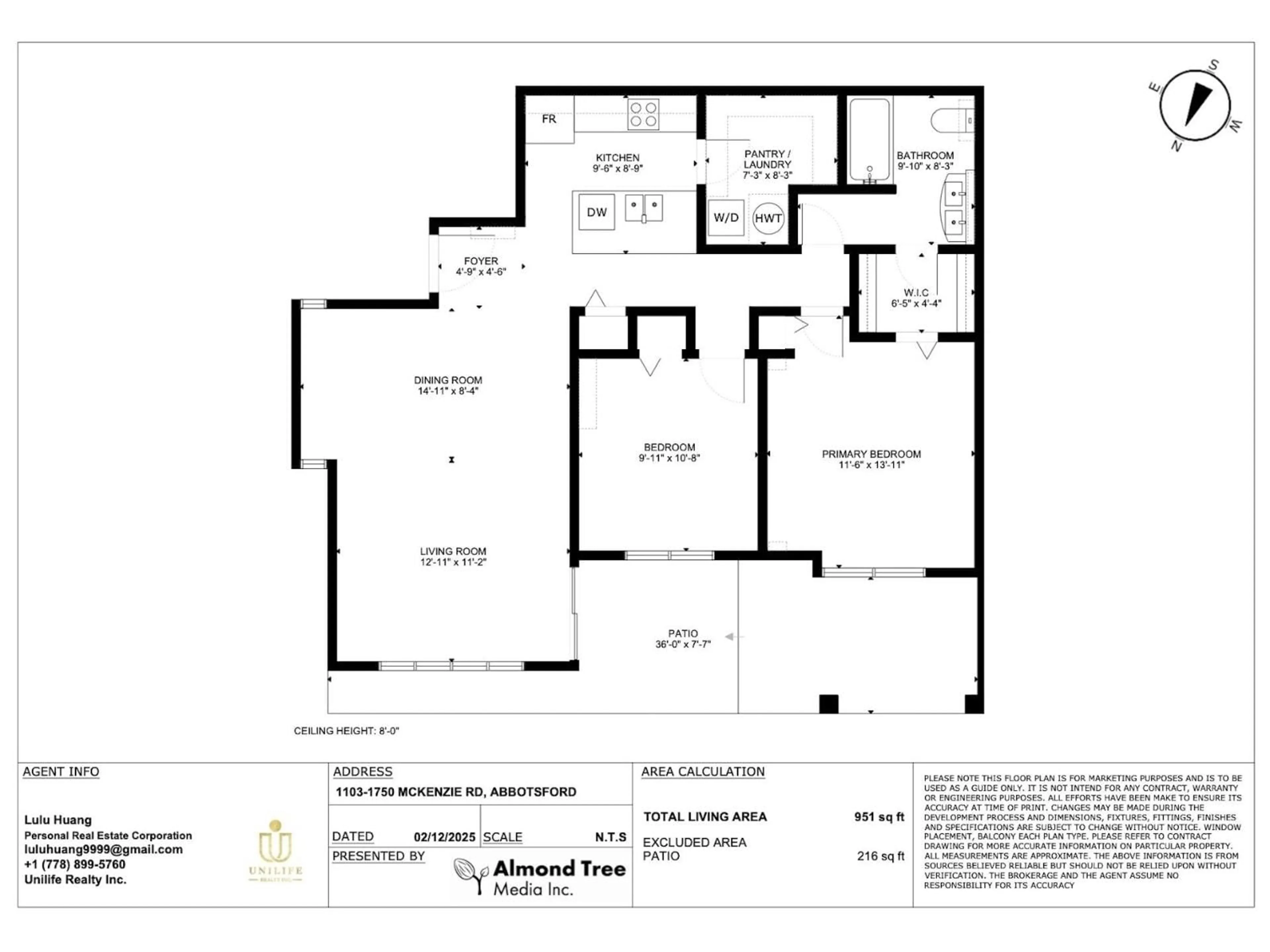 Floor plan for 1103 - 1750 MCKENZIE ROAD, Abbotsford British Columbia V2S7B7