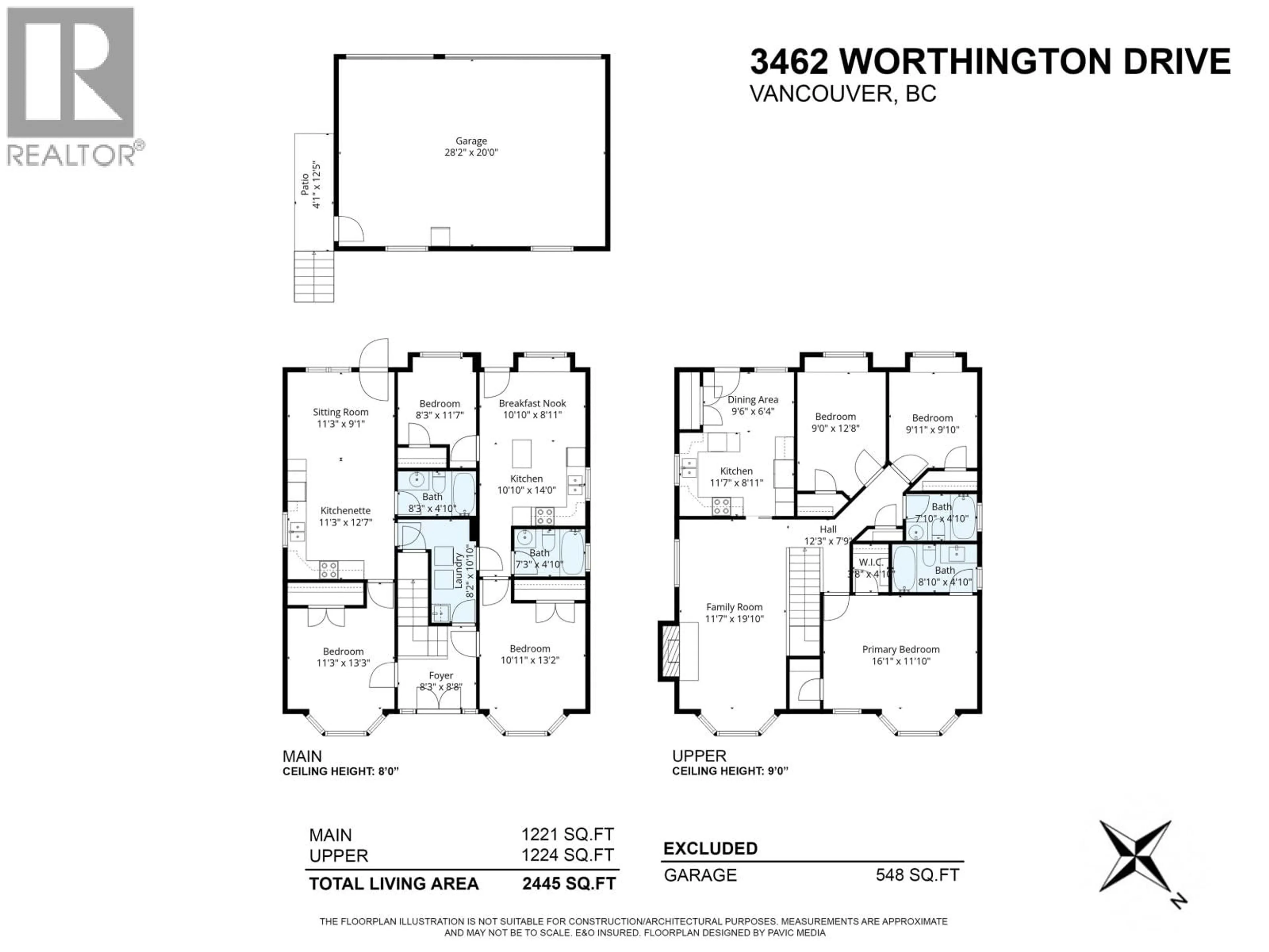 Floor plan for 3462 WORTHINGTON DRIVE, Vancouver British Columbia V5M3X9