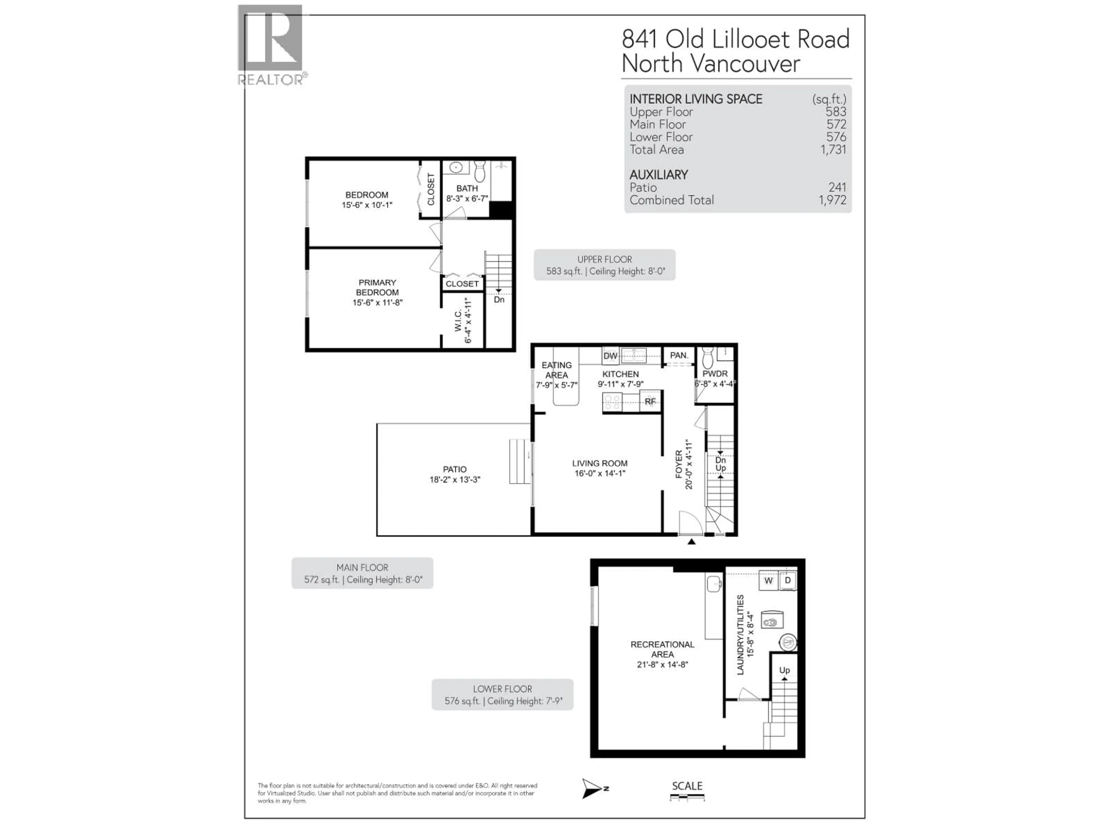 Floor plan for 841 OLD LILLOOET ROAD, North Vancouver British Columbia V7J2H6