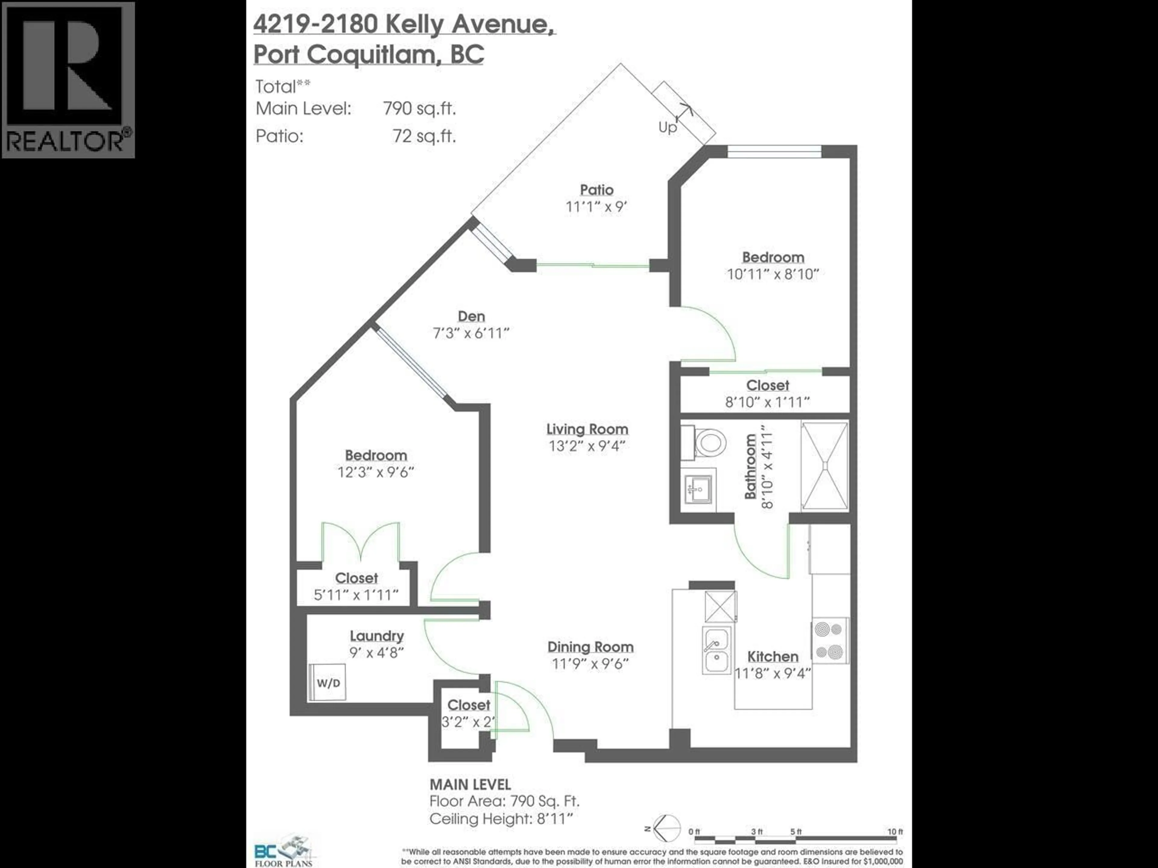 Floor plan for 4219 - 2180 KELLY AVENUE, Port Coquitlam British Columbia V3C0L1