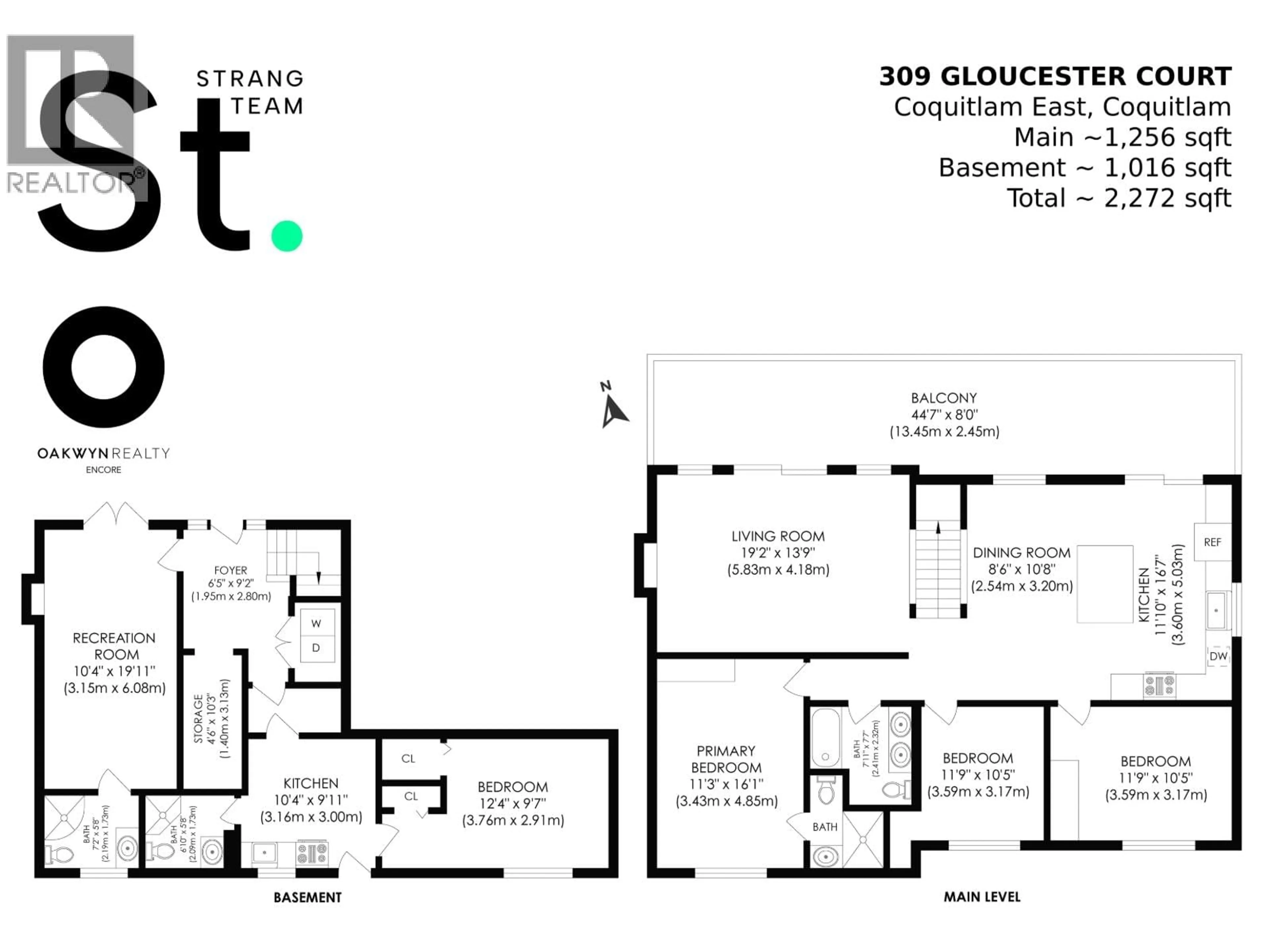 Floor plan for 309 GLOUCESTER COURT, Coquitlam British Columbia V3K5S6