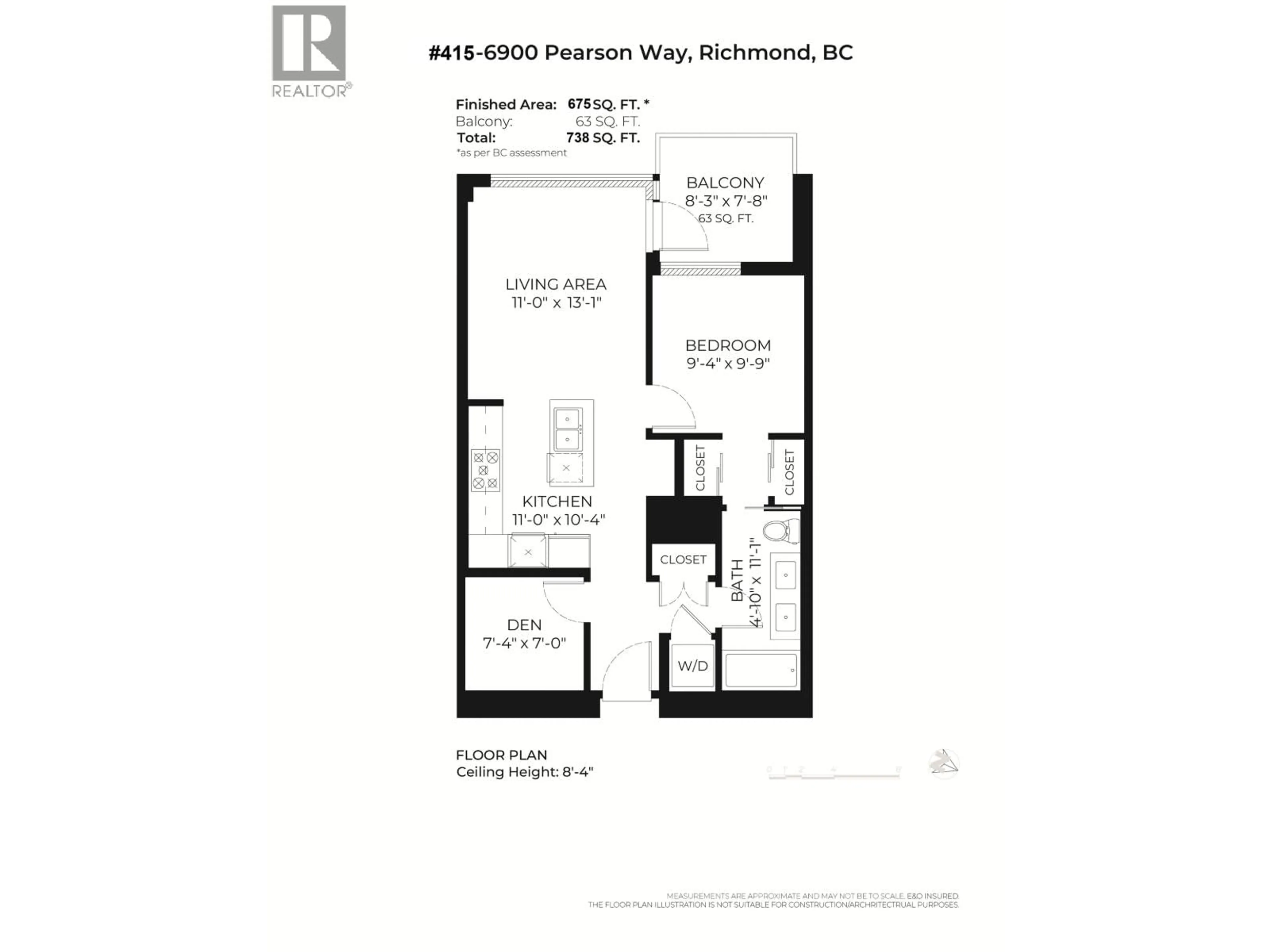 Floor plan for 415 - 6900 PEARSON WAY, Richmond British Columbia V7C0C9