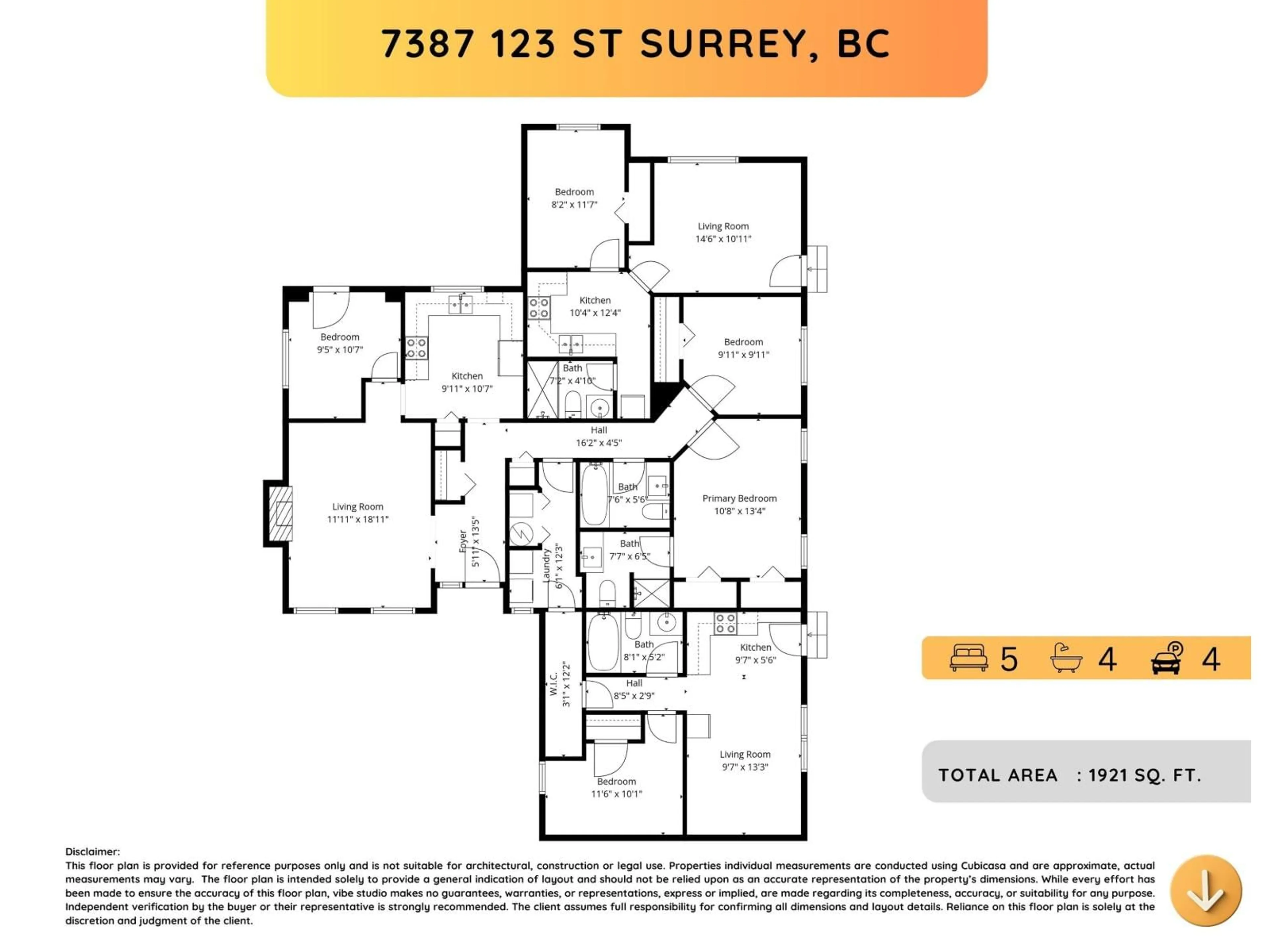 Floor plan for 7387 123 STREET, Surrey British Columbia V3W5S3