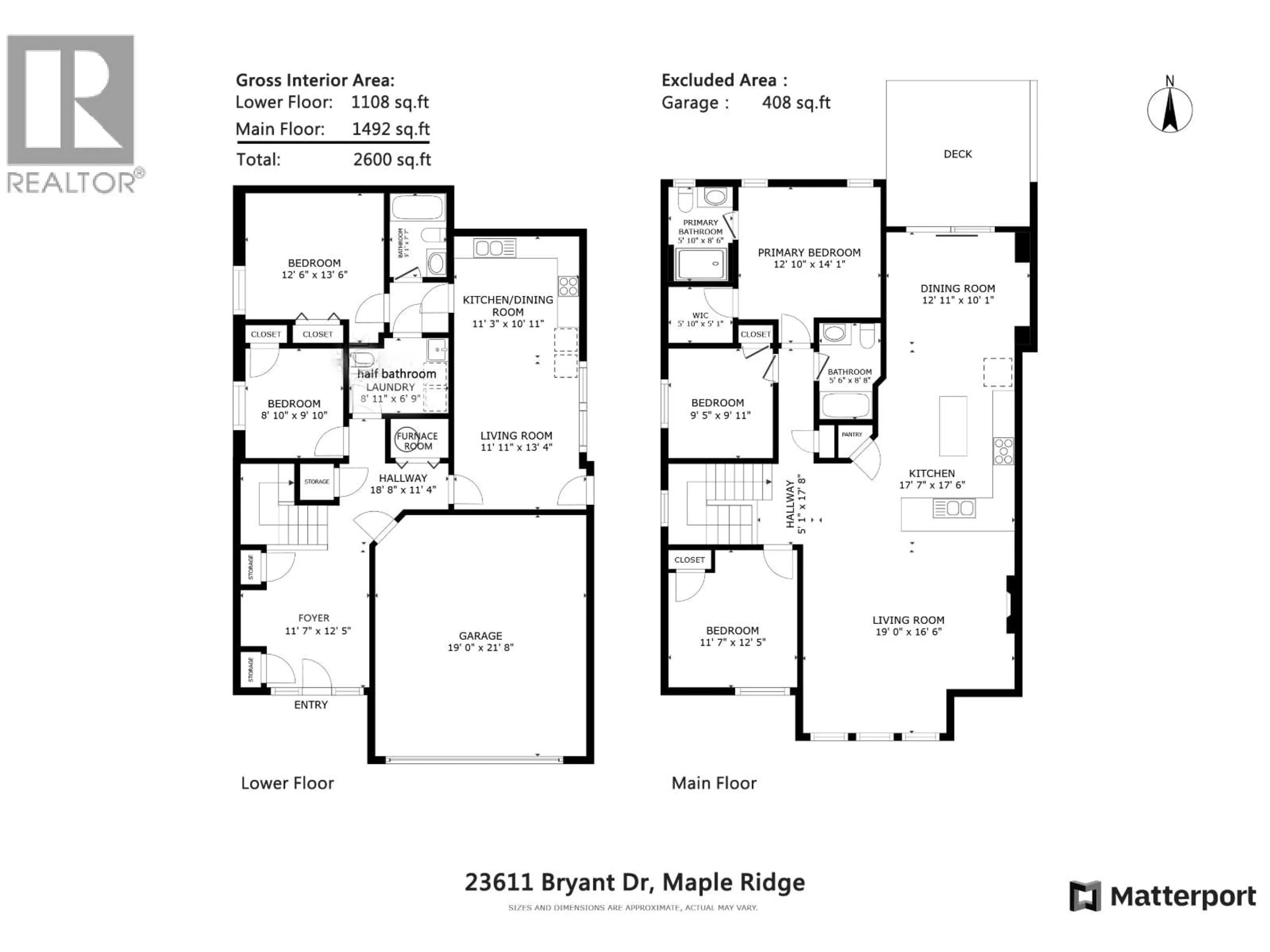 Floor plan for 23611 BRYANT DRIVE, Maple Ridge British Columbia V4R0B7