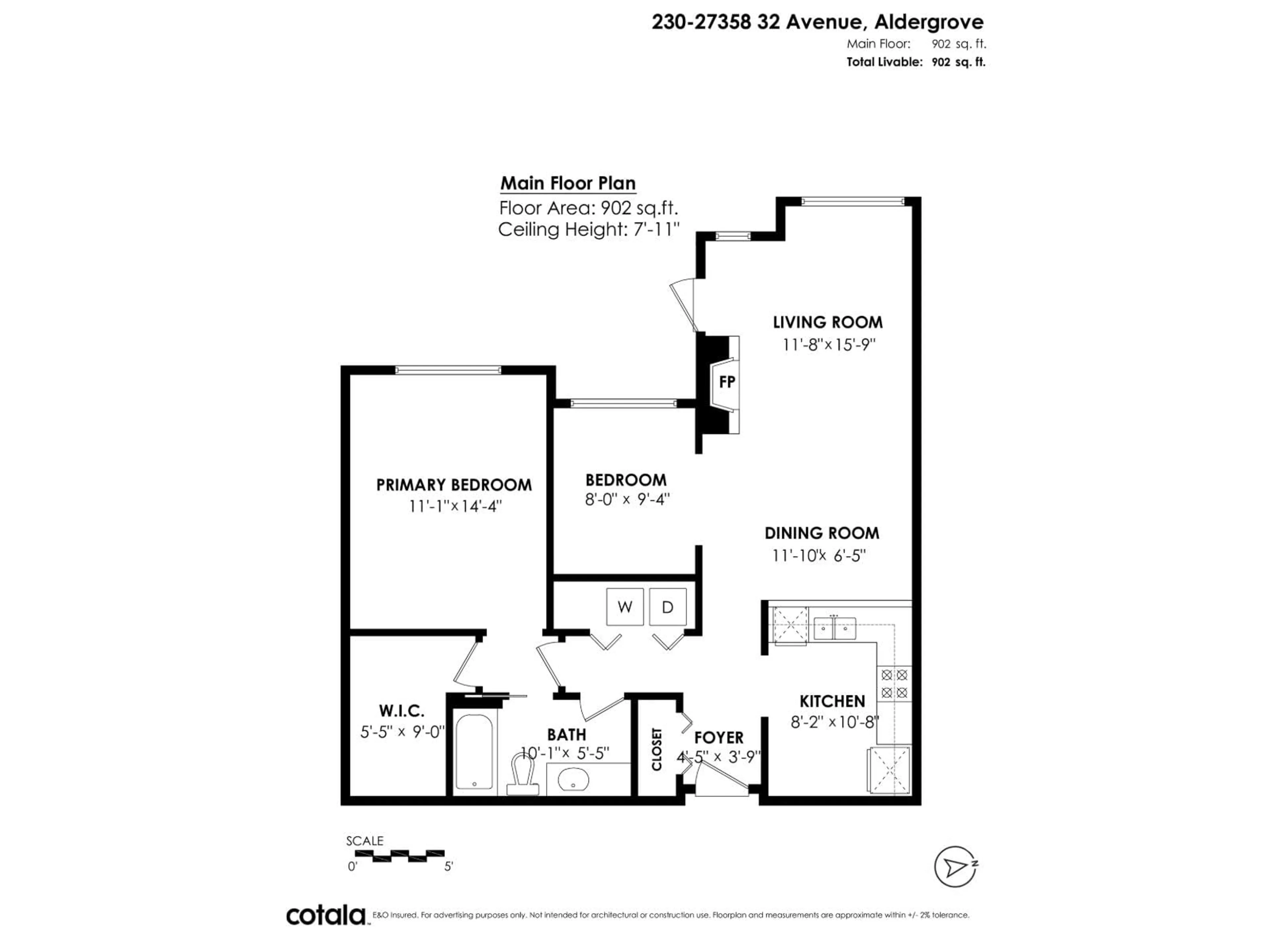 Floor plan for 230 - 27358 32 AVENUE, Langley British Columbia V4W3M5