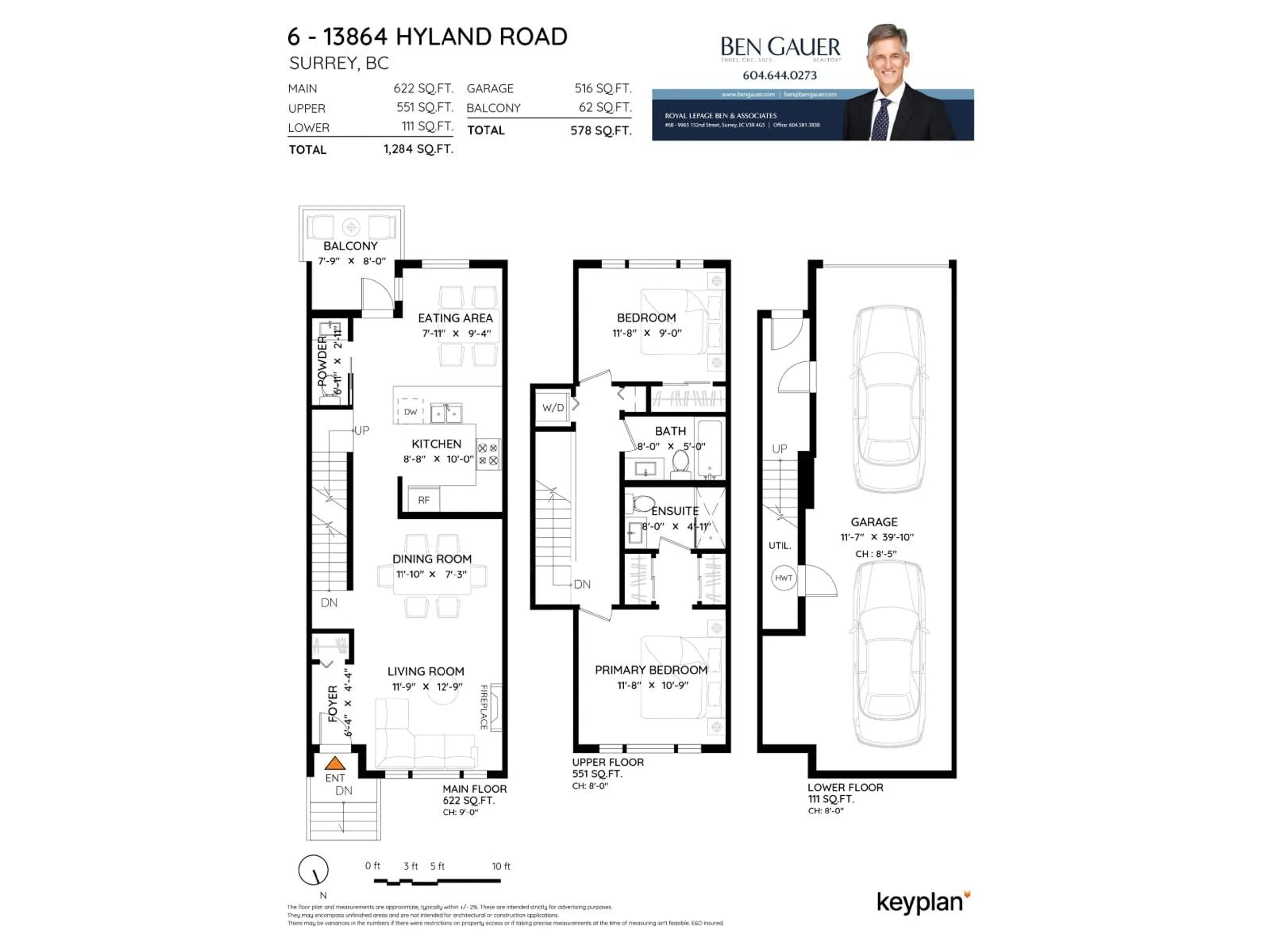 Floor plan for 6 - 13864 HYLAND ROAD, Surrey British Columbia V3W2C3