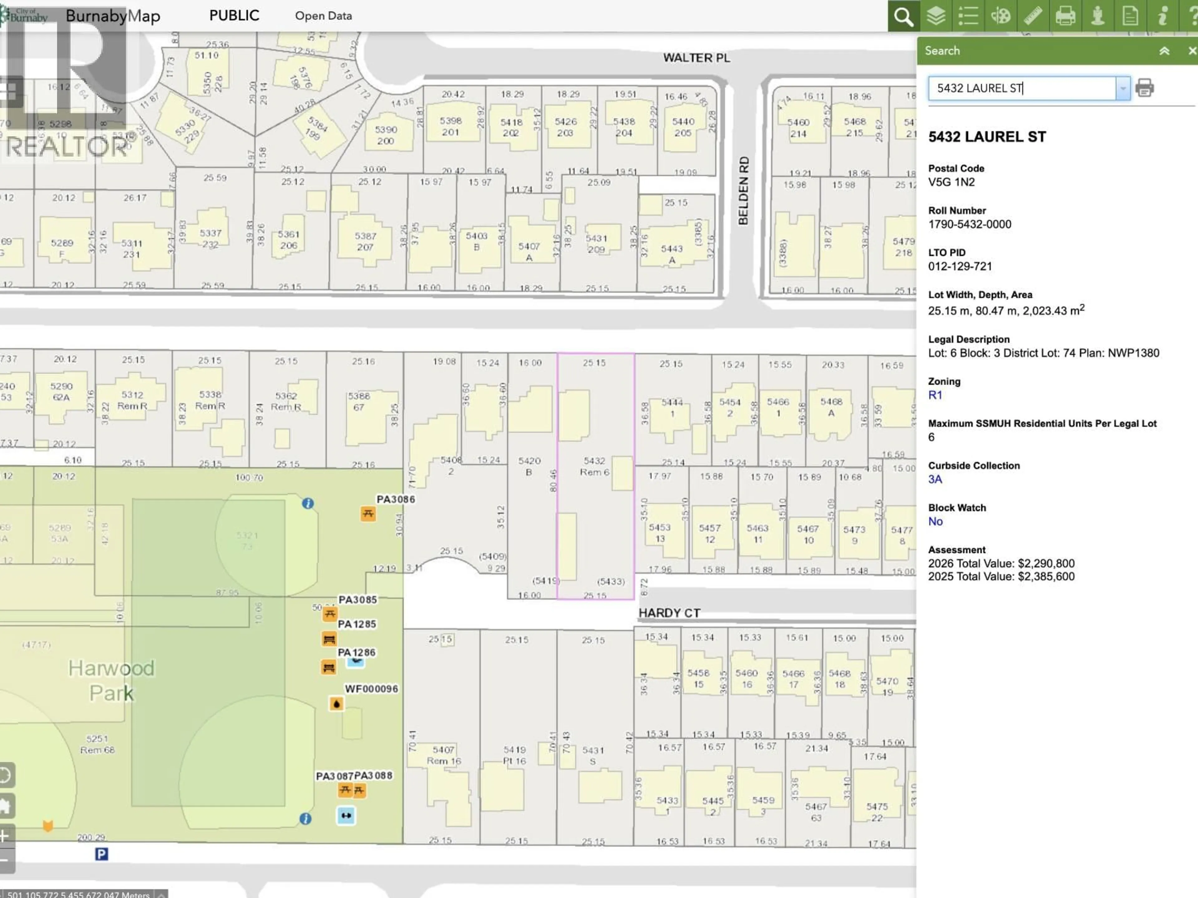 Floor plan for 5432 LAUREL STREET, Burnaby British Columbia V5G1N2