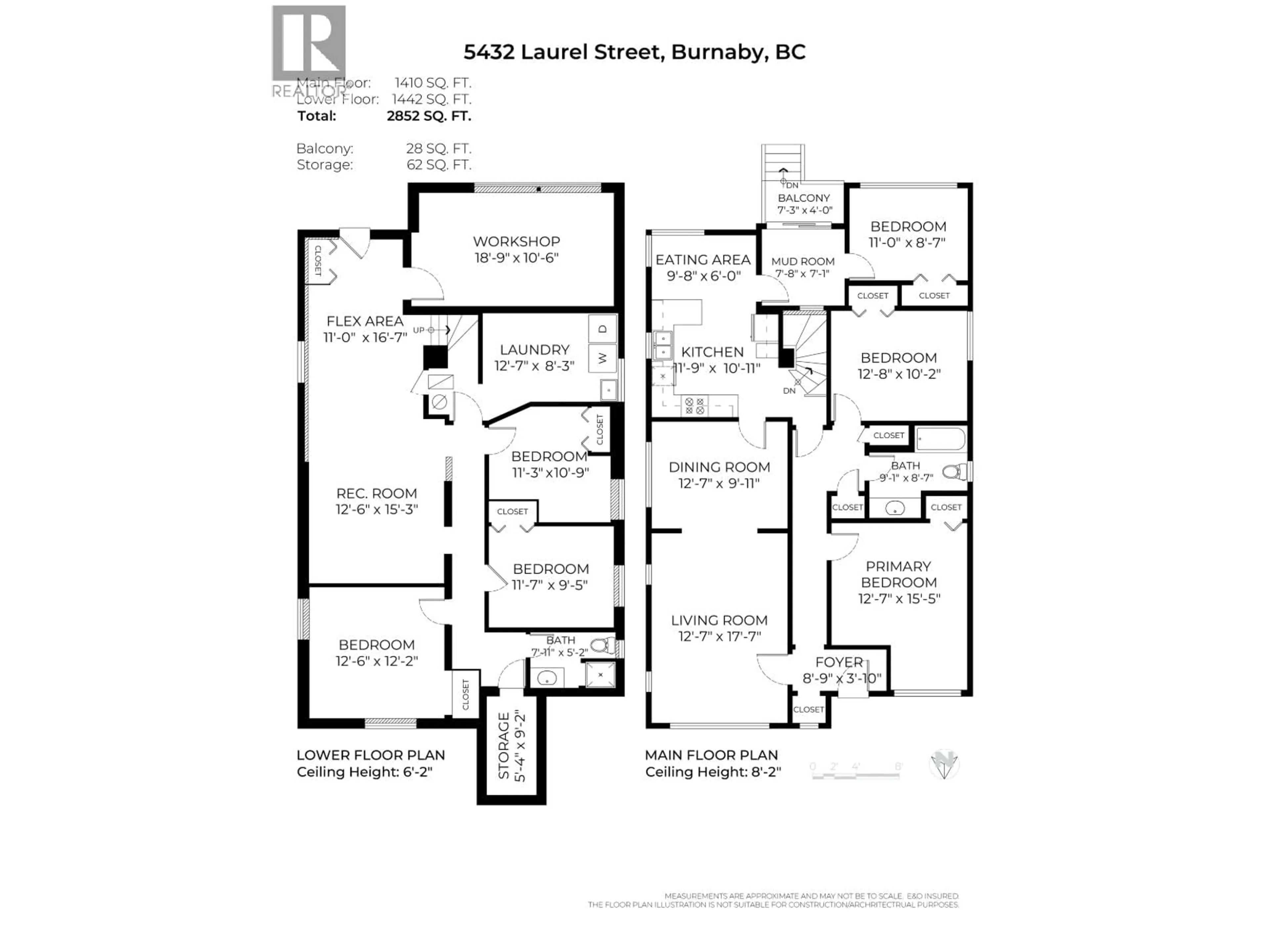 Floor plan for 5432 LAUREL STREET, Burnaby British Columbia V5G1N2