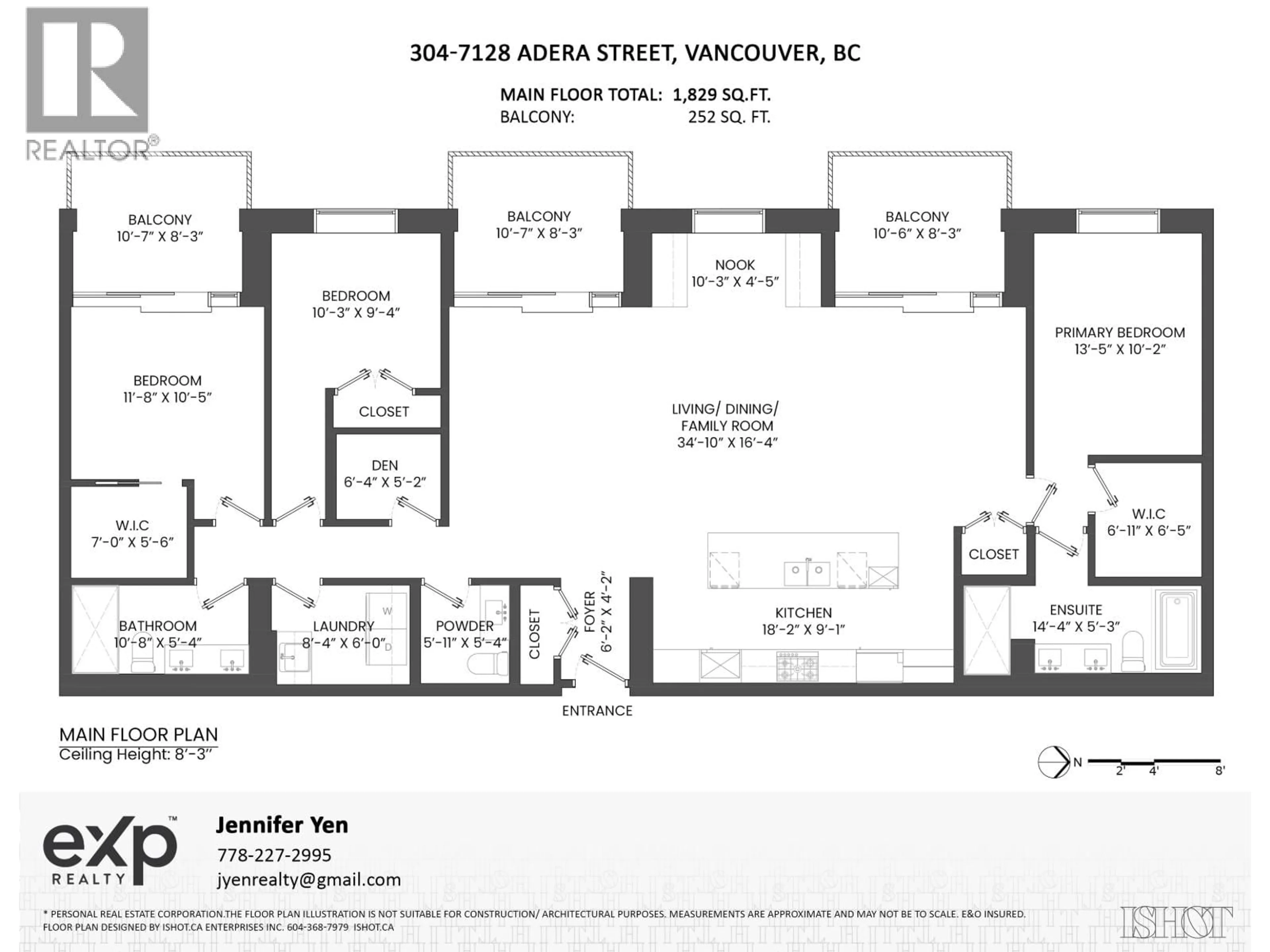 Floor plan for 304 - 7128 ADERA STREET, Vancouver British Columbia V6P0H6