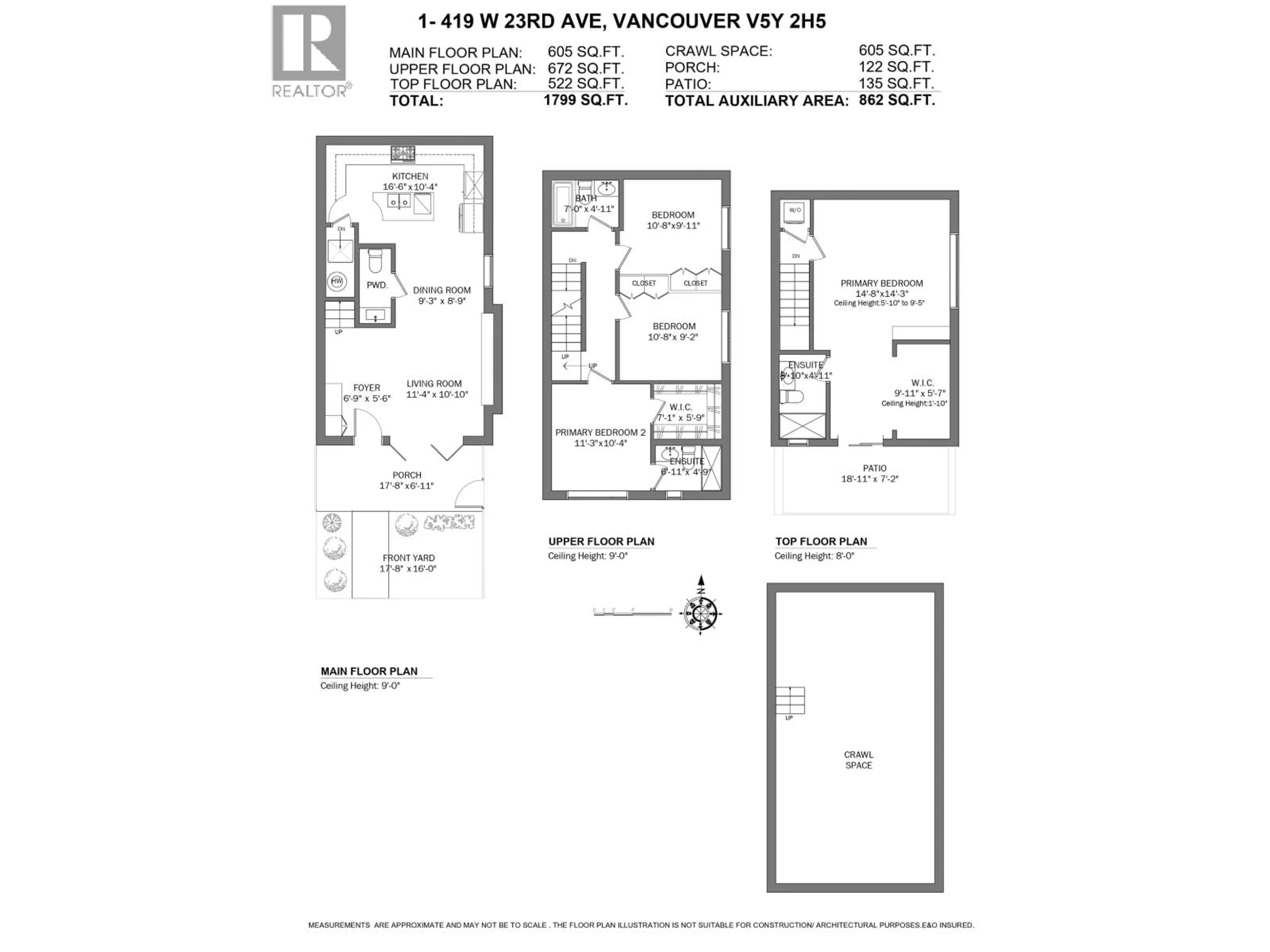 Floor plan for 1 - 419 23RD AVENUE, Vancouver British Columbia V5Y2H5
