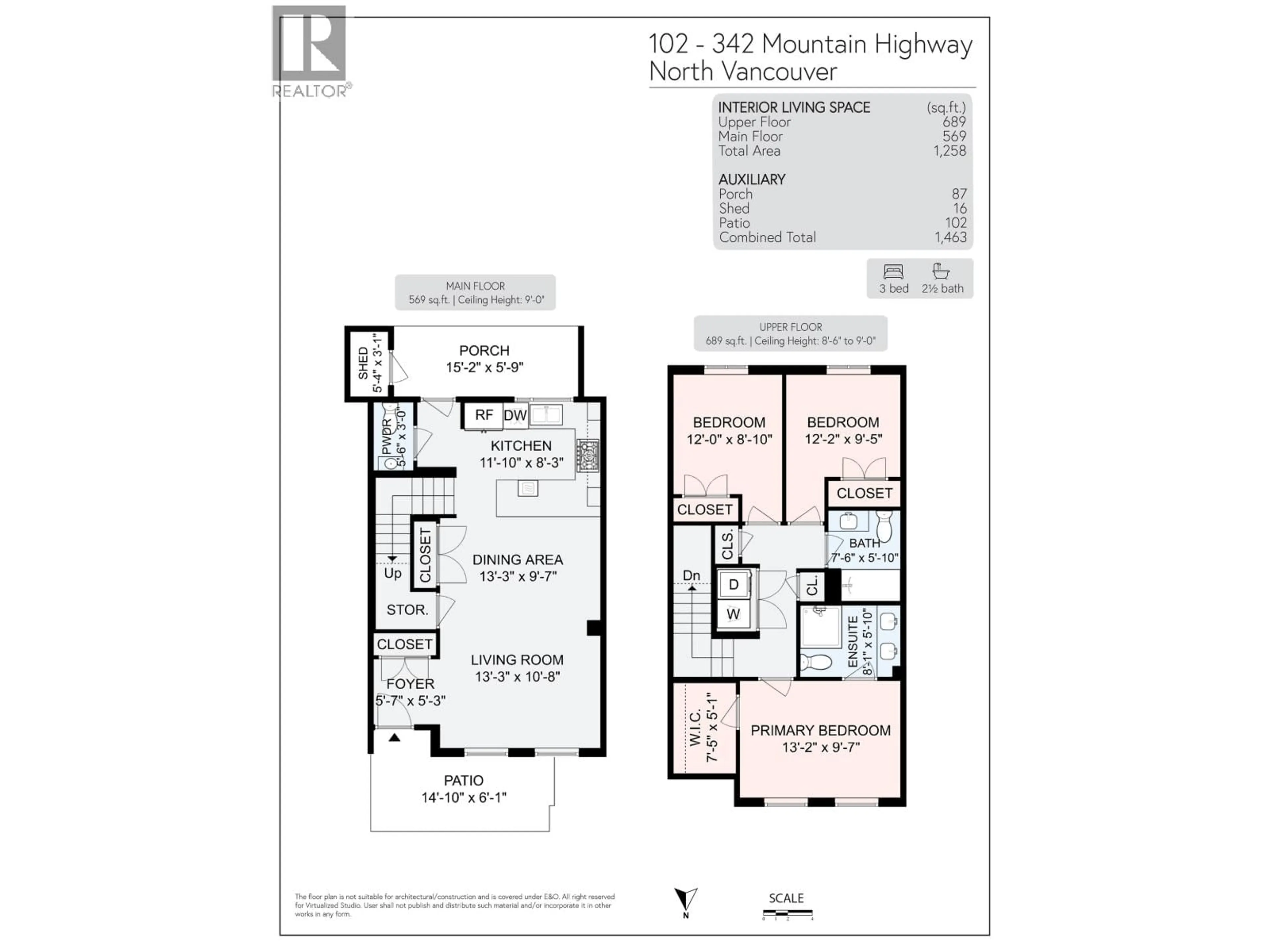 Floor plan for 102 - 342 MOUNTAIN HIGHWAY, North Vancouver British Columbia V7J2K8