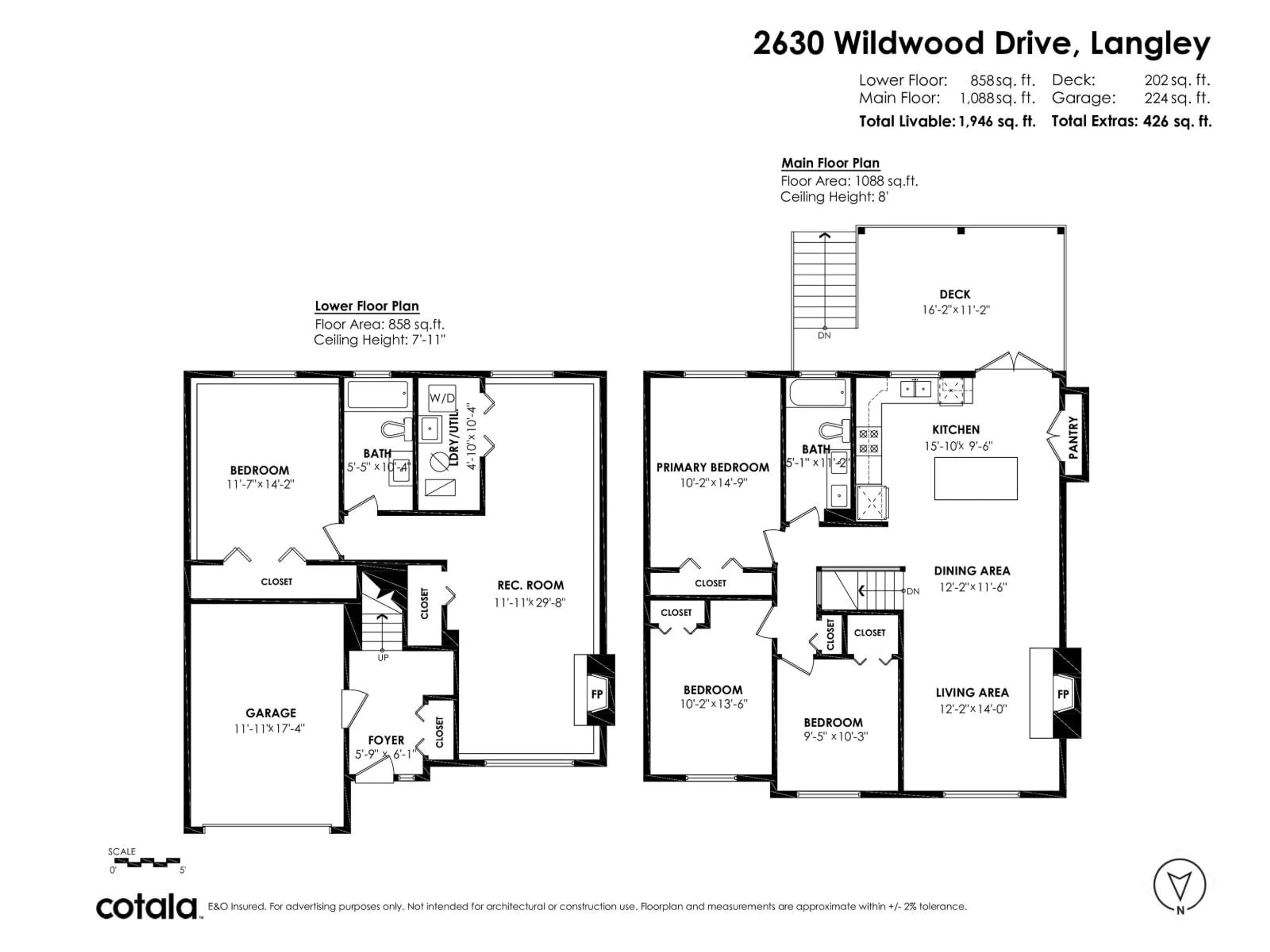 Floor plan for 2630 WILDWOOD DRIVE, Langley British Columbia V2Y1C5