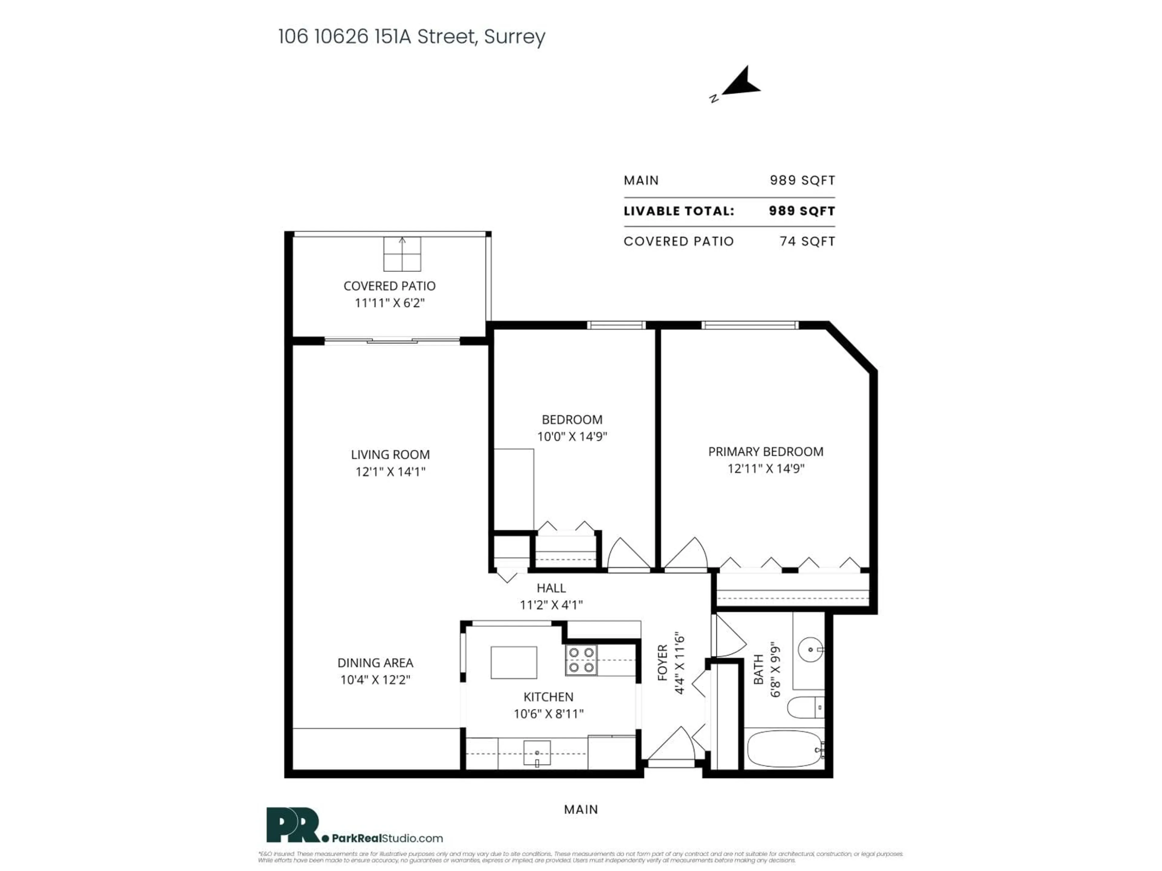 Floor plan for 106 - 10626 151A STREET, Surrey British Columbia V3R8K7