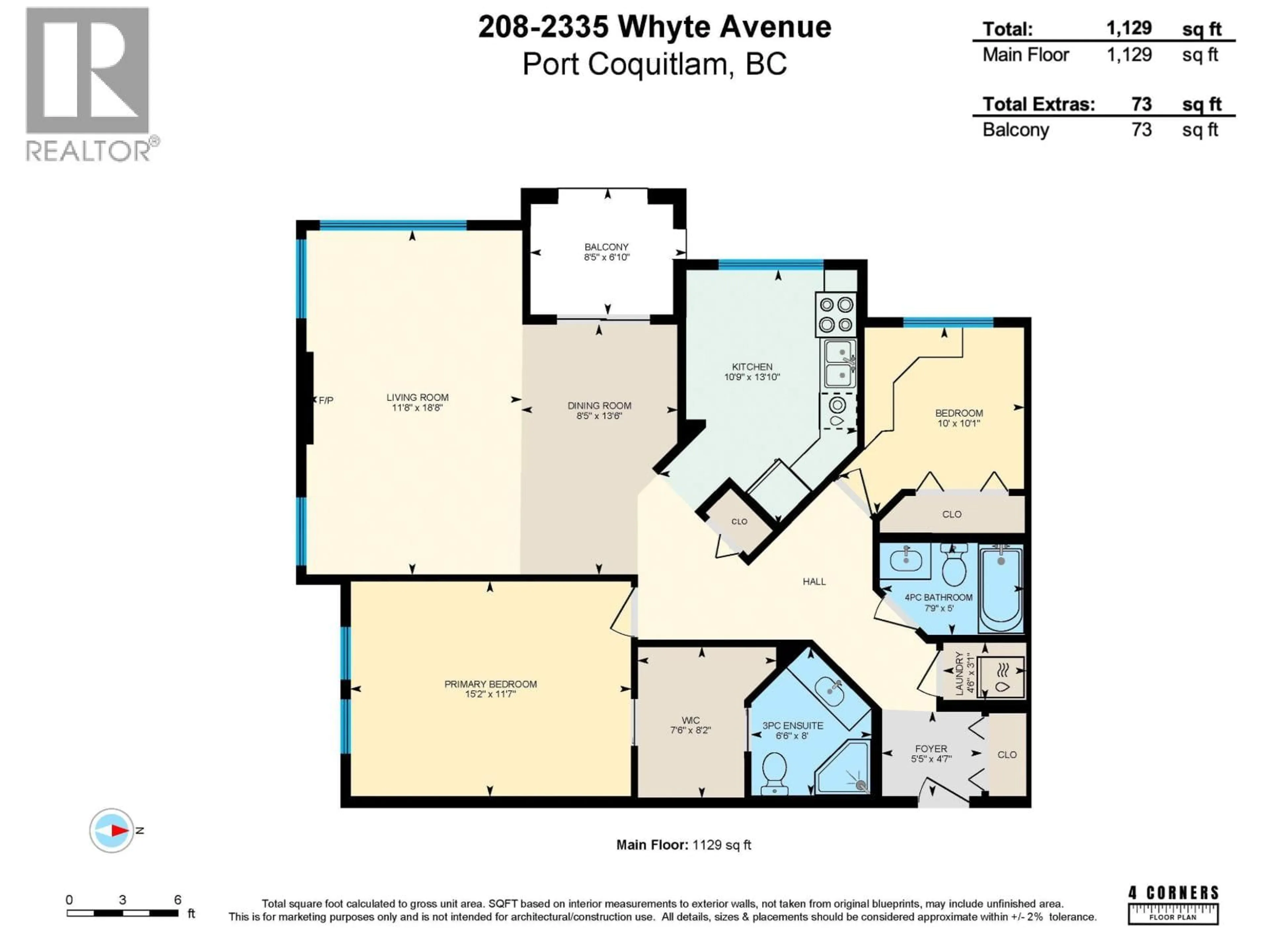 Floor plan for 208 - 2335 WHYTE AVENUE, Port Coquitlam British Columbia V3C2A3