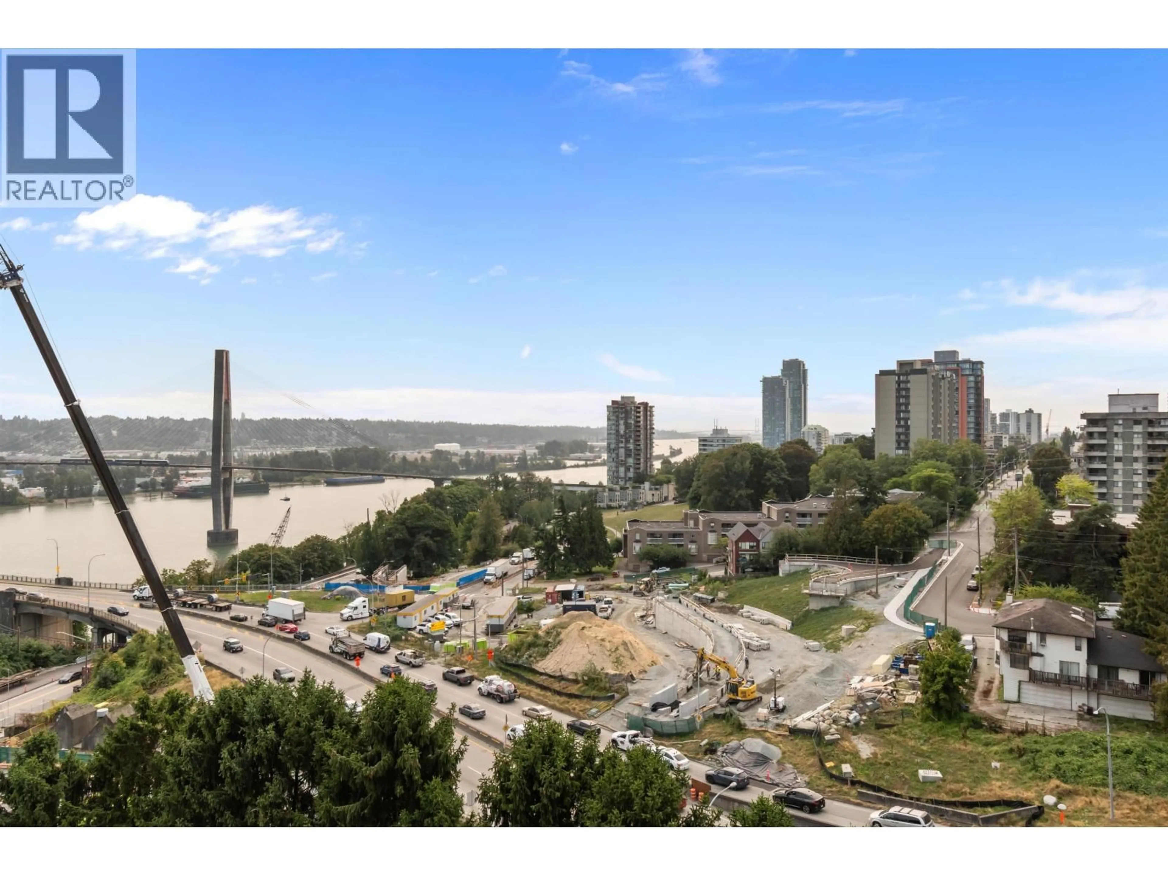 A pic from outside/outdoor area/front of a property/back of a property/a pic from drone, city buildings view from balcony for 1104 - 38 LEOPOLD PLACE, New Westminster British Columbia V3L2C6