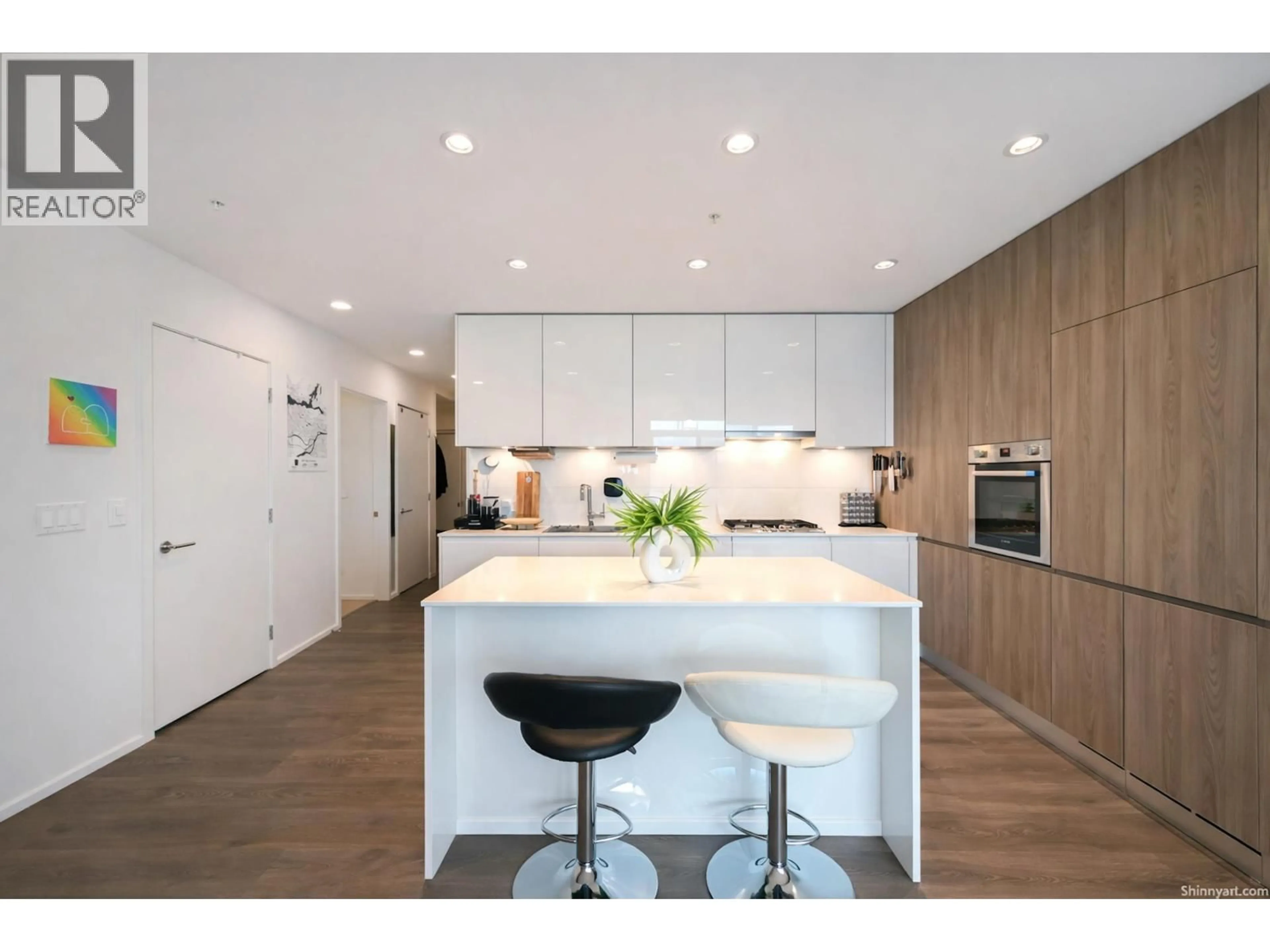 Contemporary kitchen, wood/laminate floor for 1911 - 4650 BRENTWOOD BOULEVARD, Burnaby British Columbia V5C0M3