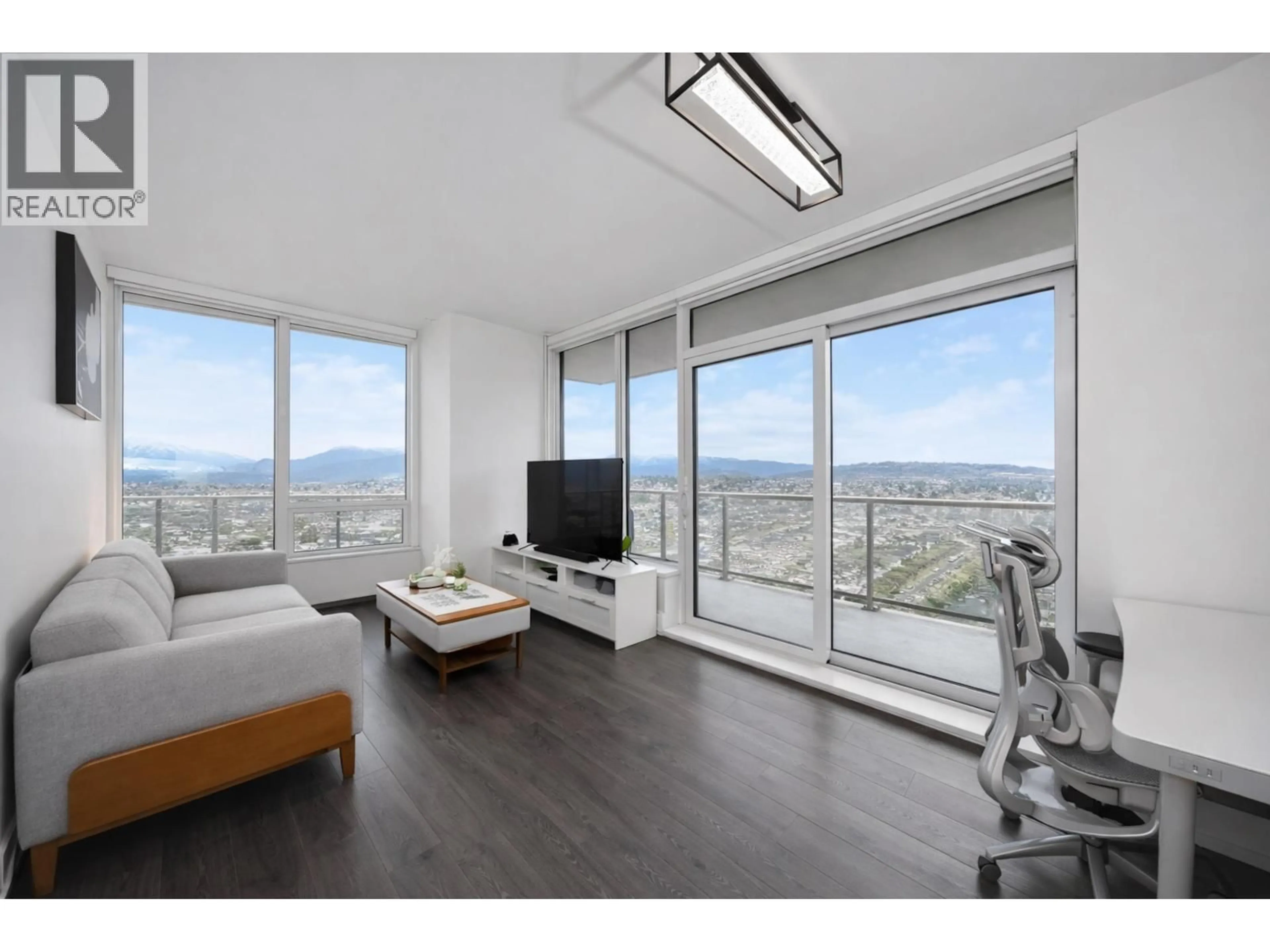 Living room with furniture, wood/laminate floor for 1911 - 4650 BRENTWOOD BOULEVARD, Burnaby British Columbia V5C0M3