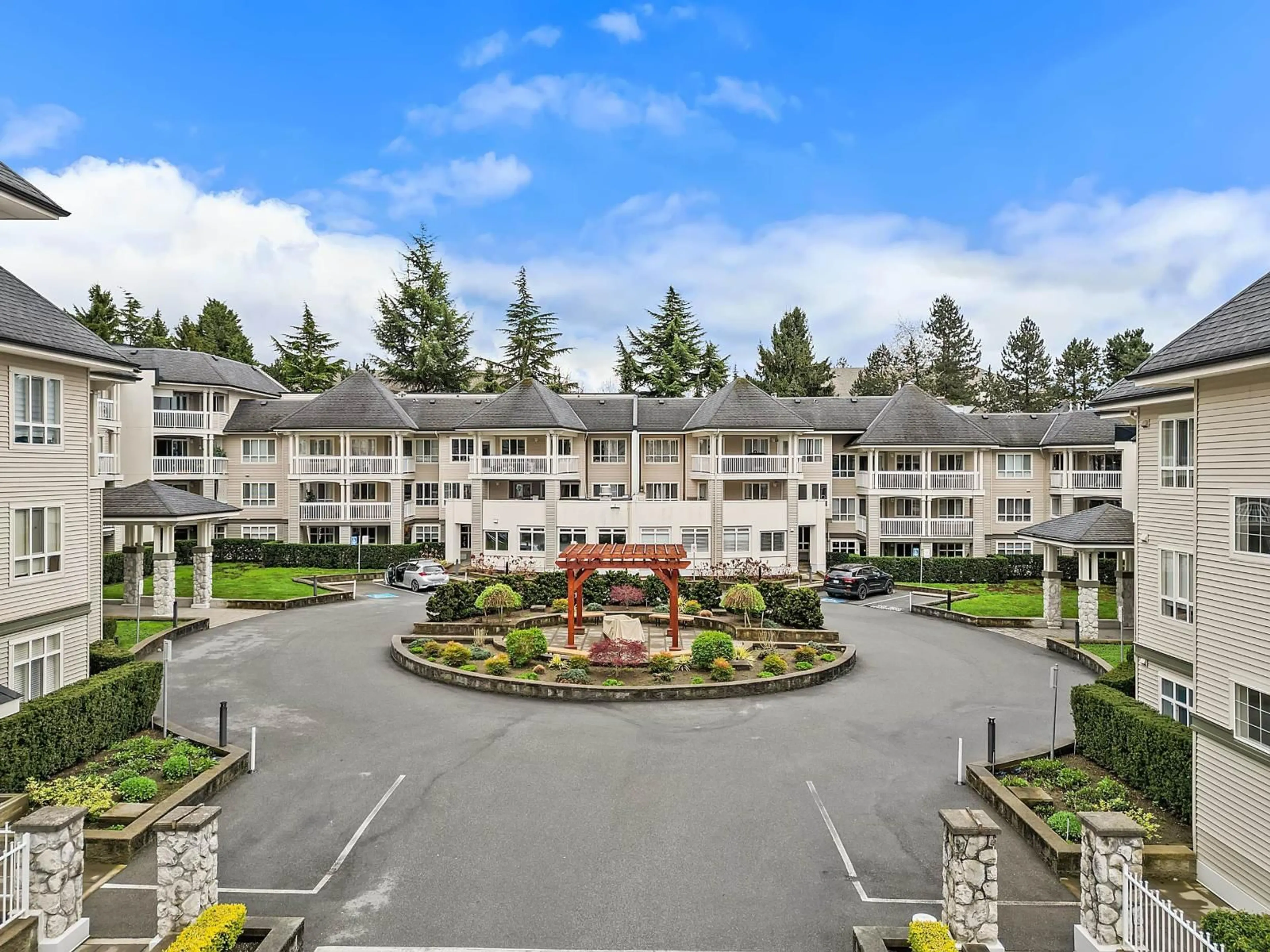 A pic from outside/outdoor area/front of a property/back of a property/a pic from drone, mountain view for 112 - 22022 49 AVENUE, Langley British Columbia V3A3R9