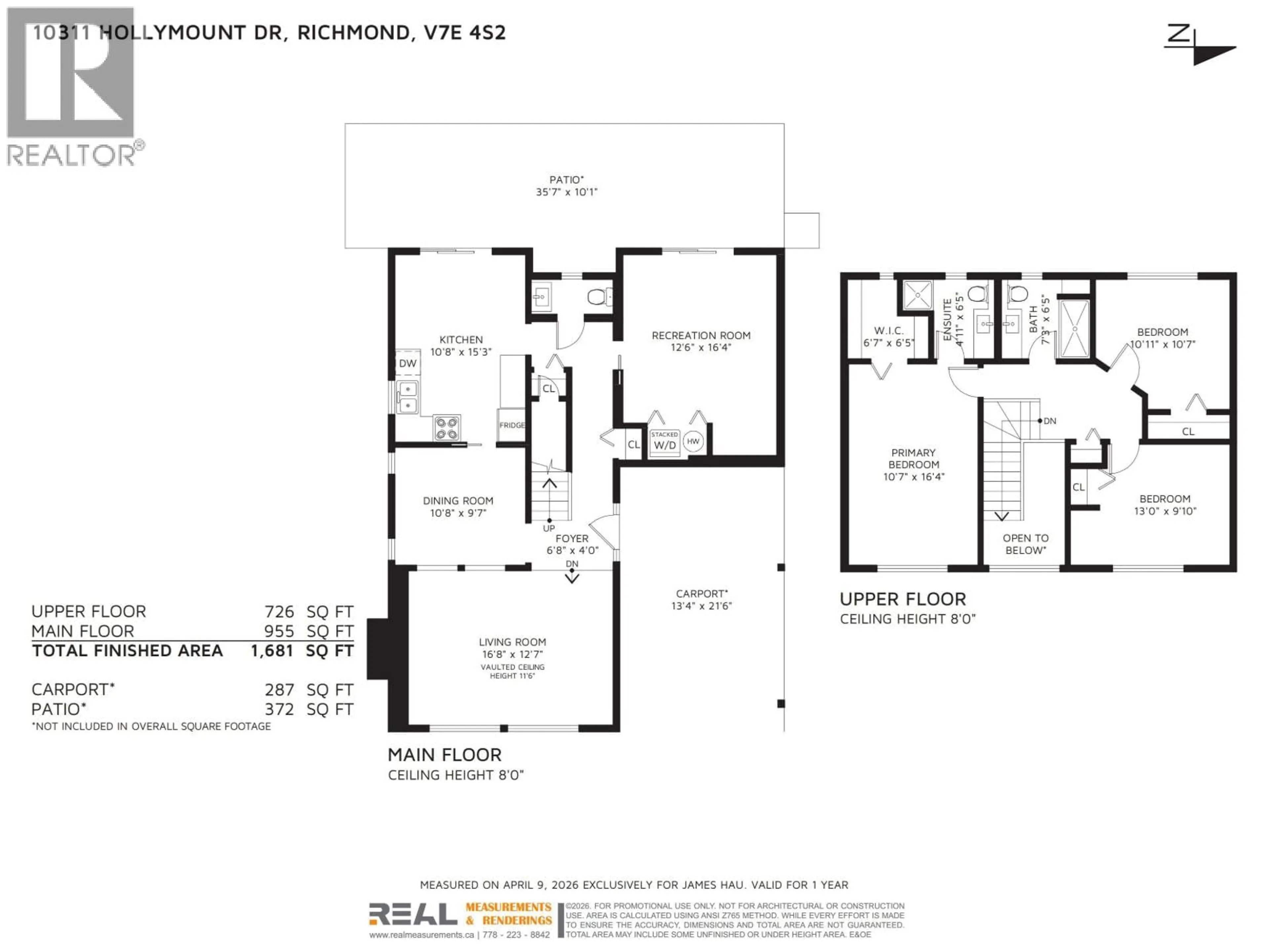 Floor plan for 10311 HOLLYMOUNT DRIVE, Richmond British Columbia V7E4S2