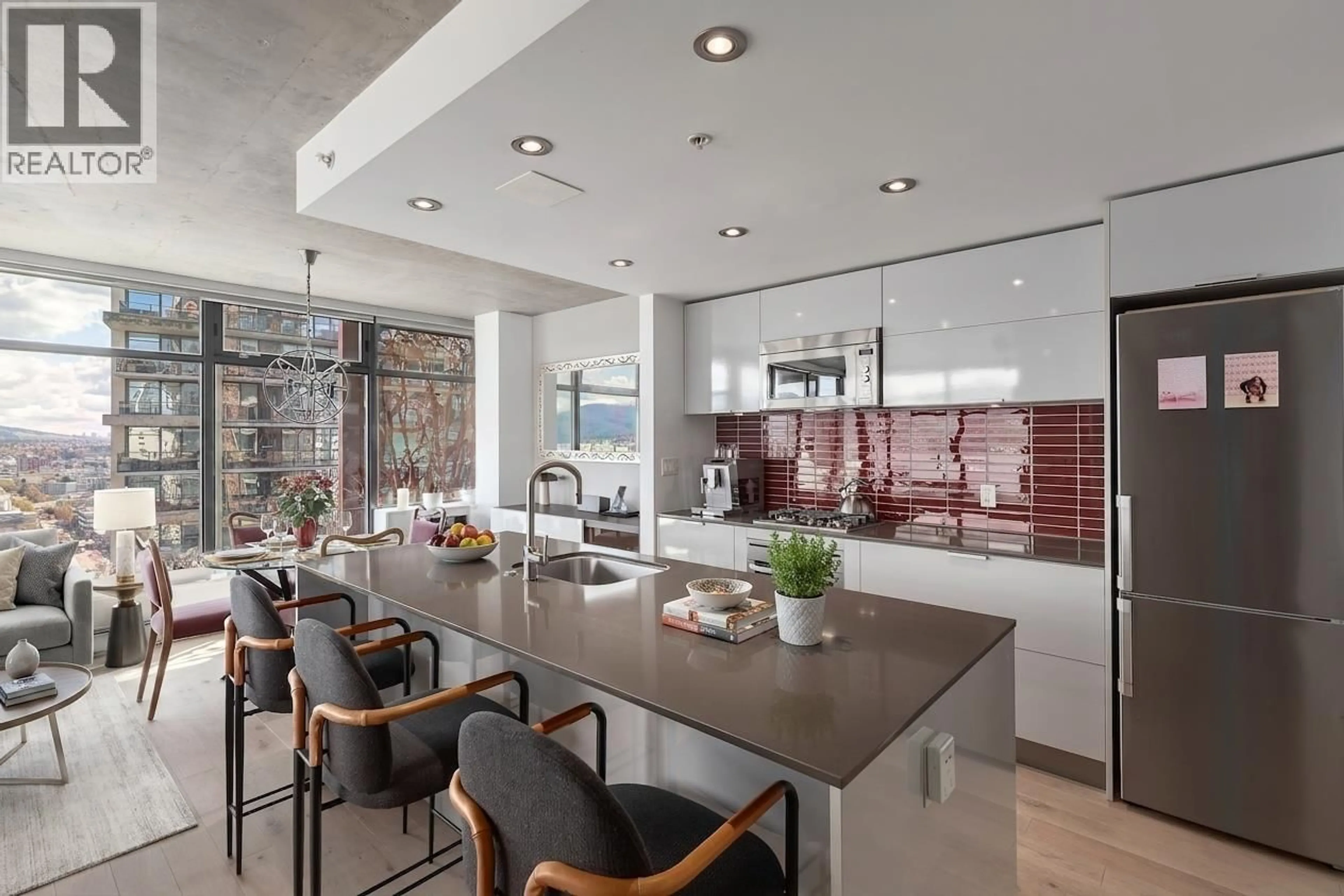 Contemporary kitchen, ceramic/tile floor for 2903 - 128 CORDOVA STREET, Vancouver British Columbia V6B0E5