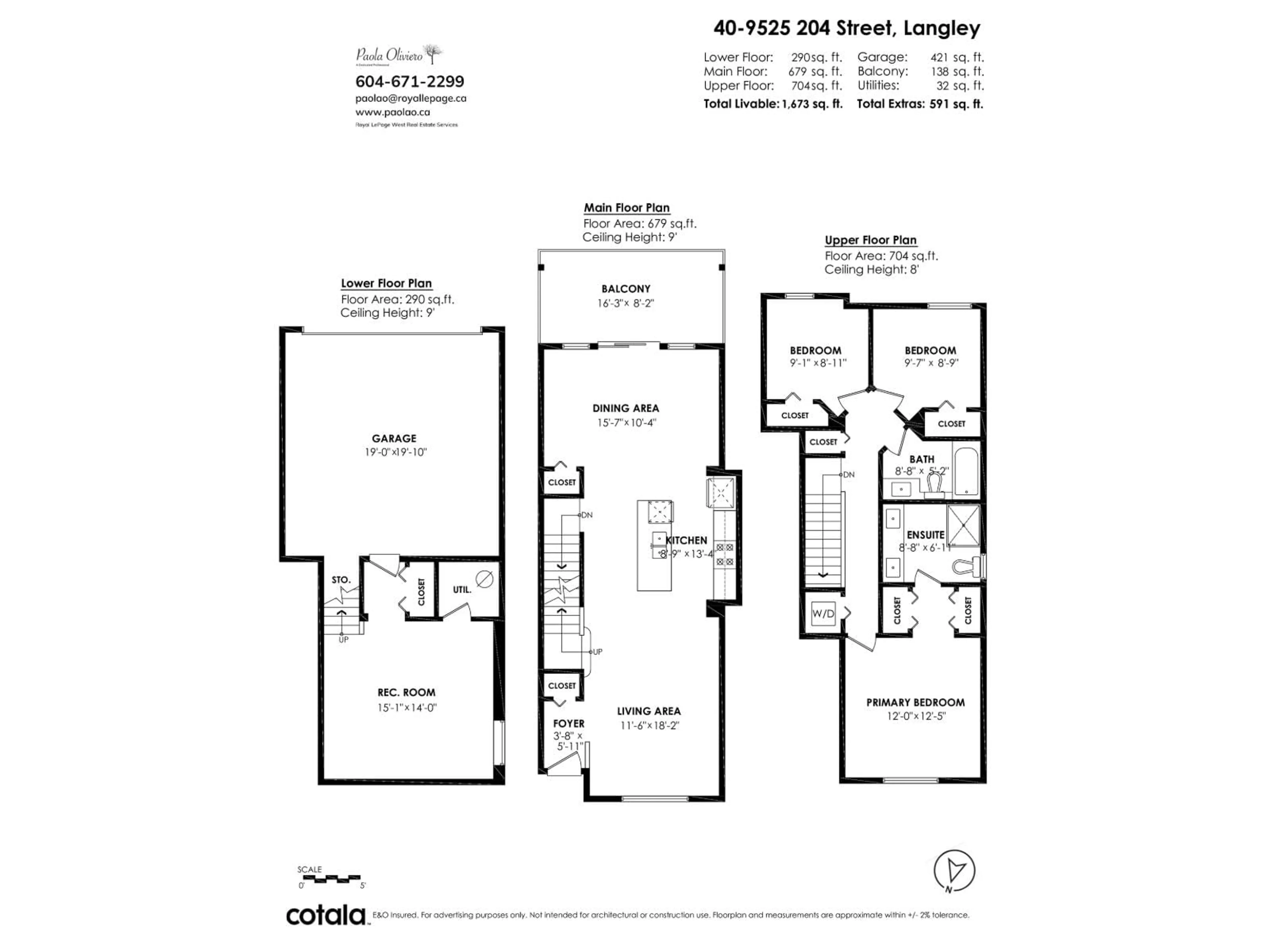 Floor plan for 40 - 9525 204 STREET, Langley British Columbia V1M0B9
