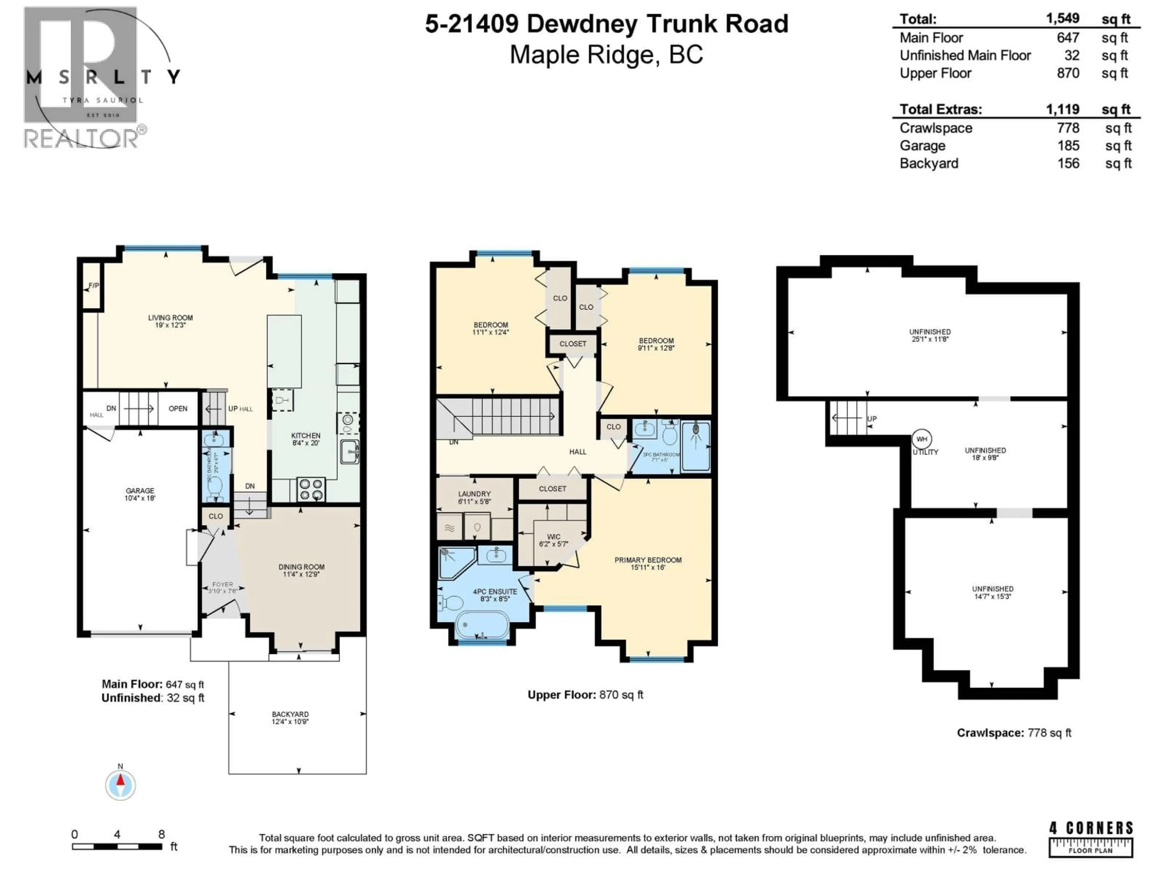 Floor plan for 5 - 21409 DEWDNEY TRUNK ROAD, Maple Ridge British Columbia V2X3G5