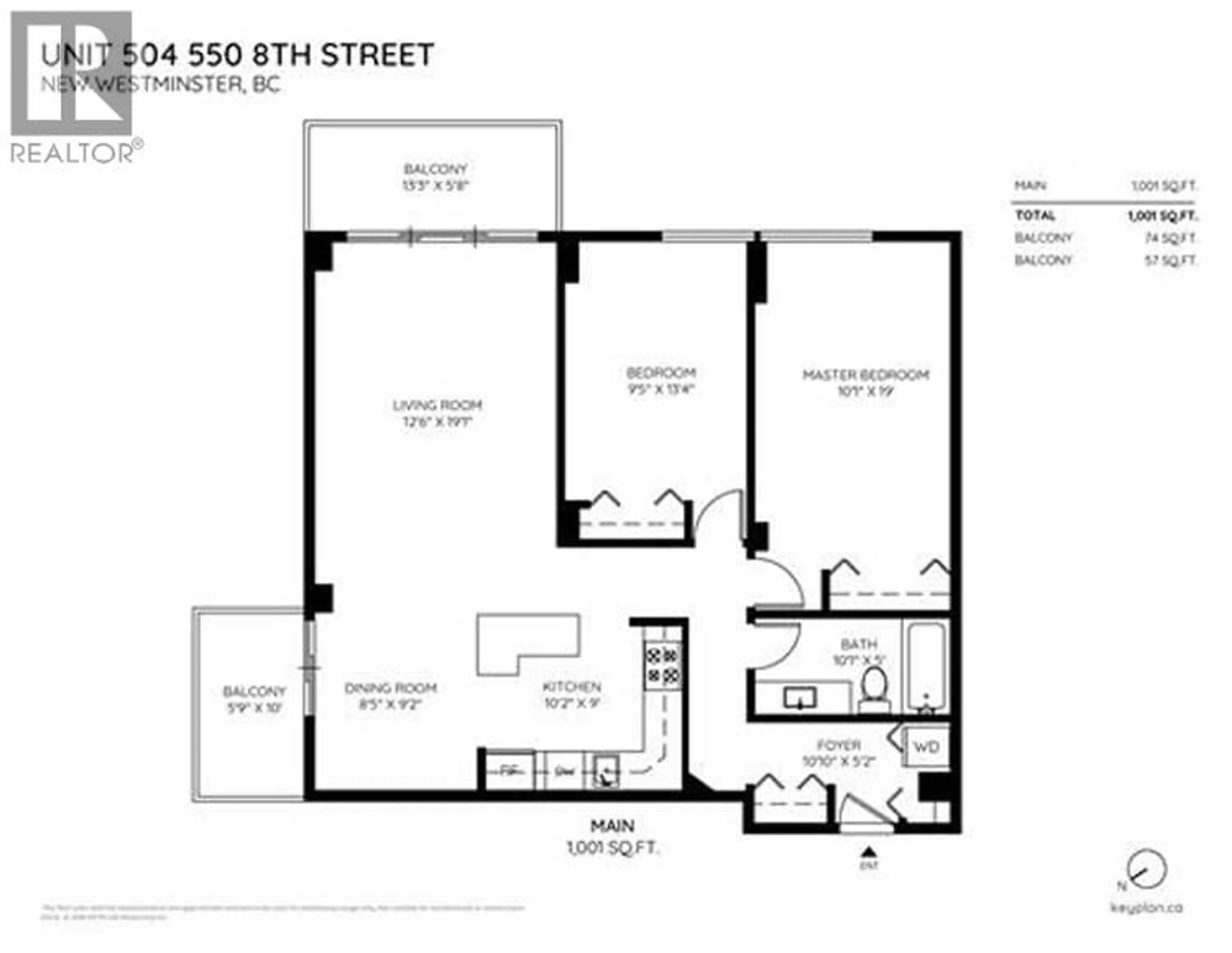 Floor plan for 504 - 550 EIGHTH STREET, New Westminster British Columbia V3M3R9