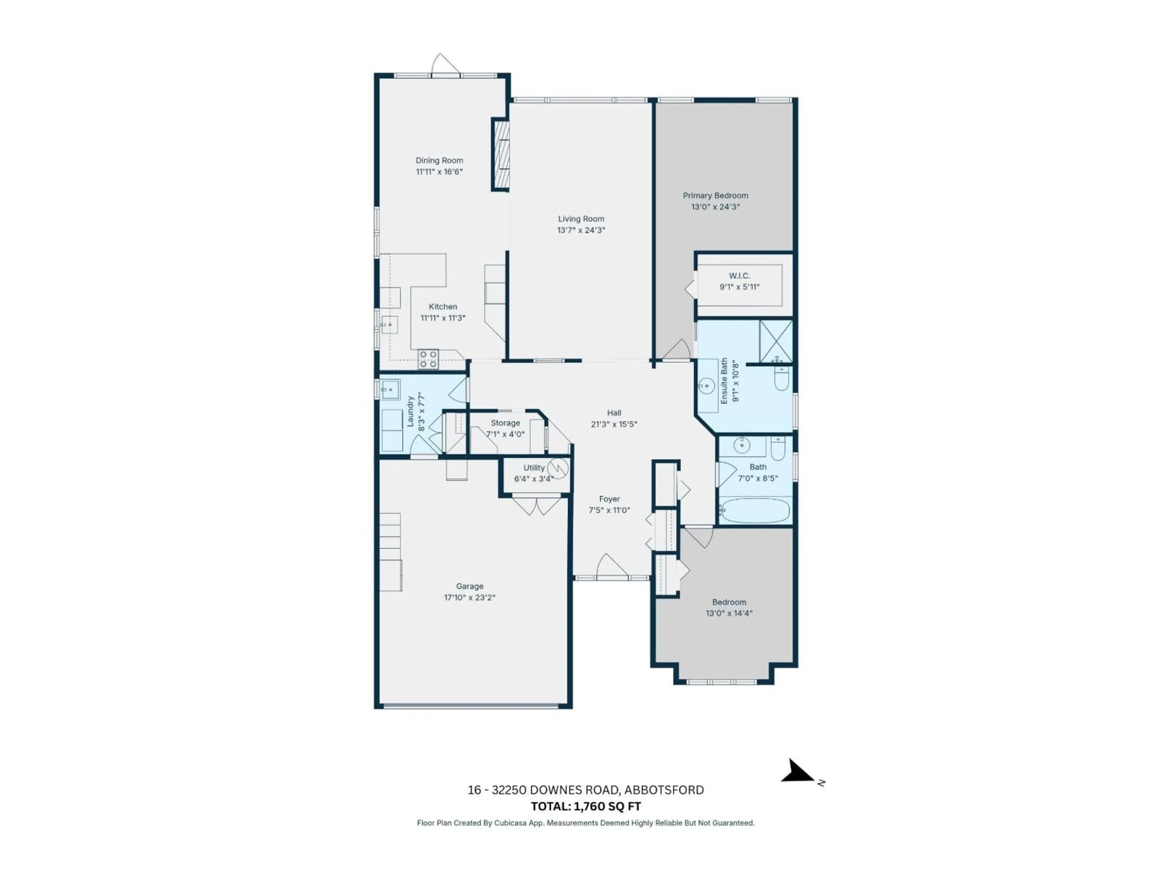Floor plan for 16 - 32250 DOWNES ROAD, Abbotsford British Columbia V4X2R1